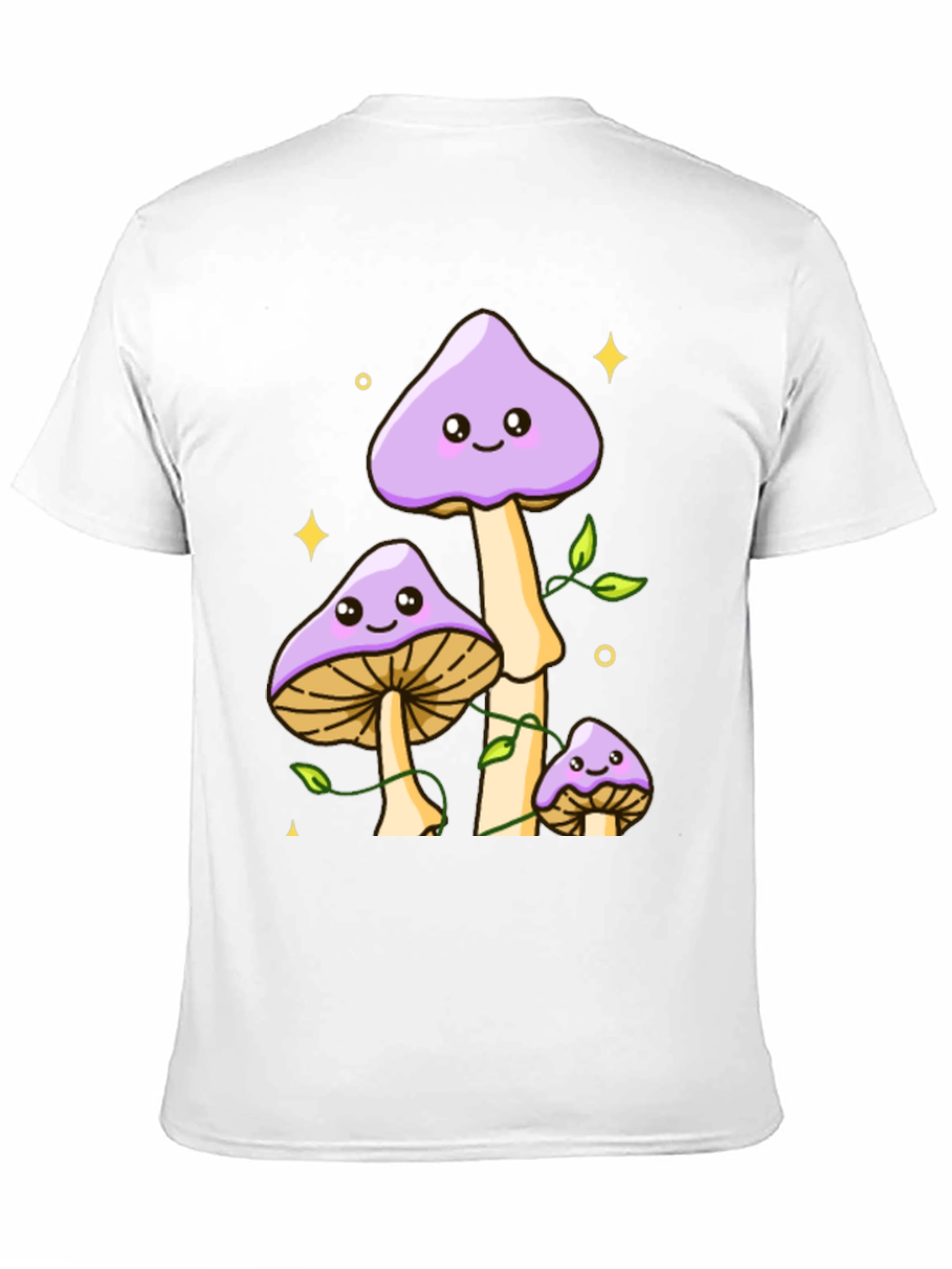 Black Cute Mushroom Graphic Tee - Black Cotton Shirt view 11