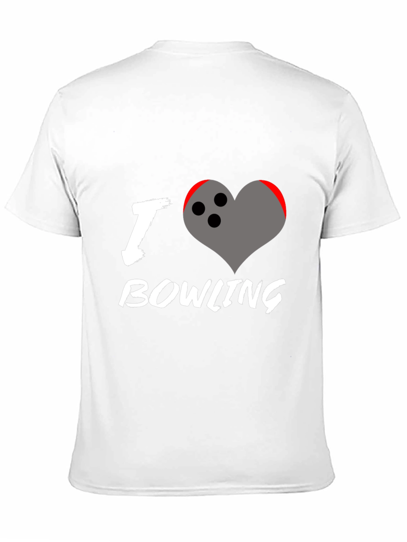 Black I Love Bowling T-Shirt - Heart Bowling Ball Graphic view 11