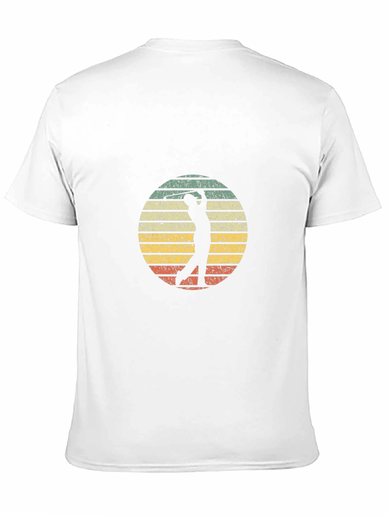 Black Retro Golfer T-Shirt - Vintage Sunset Design view 11
