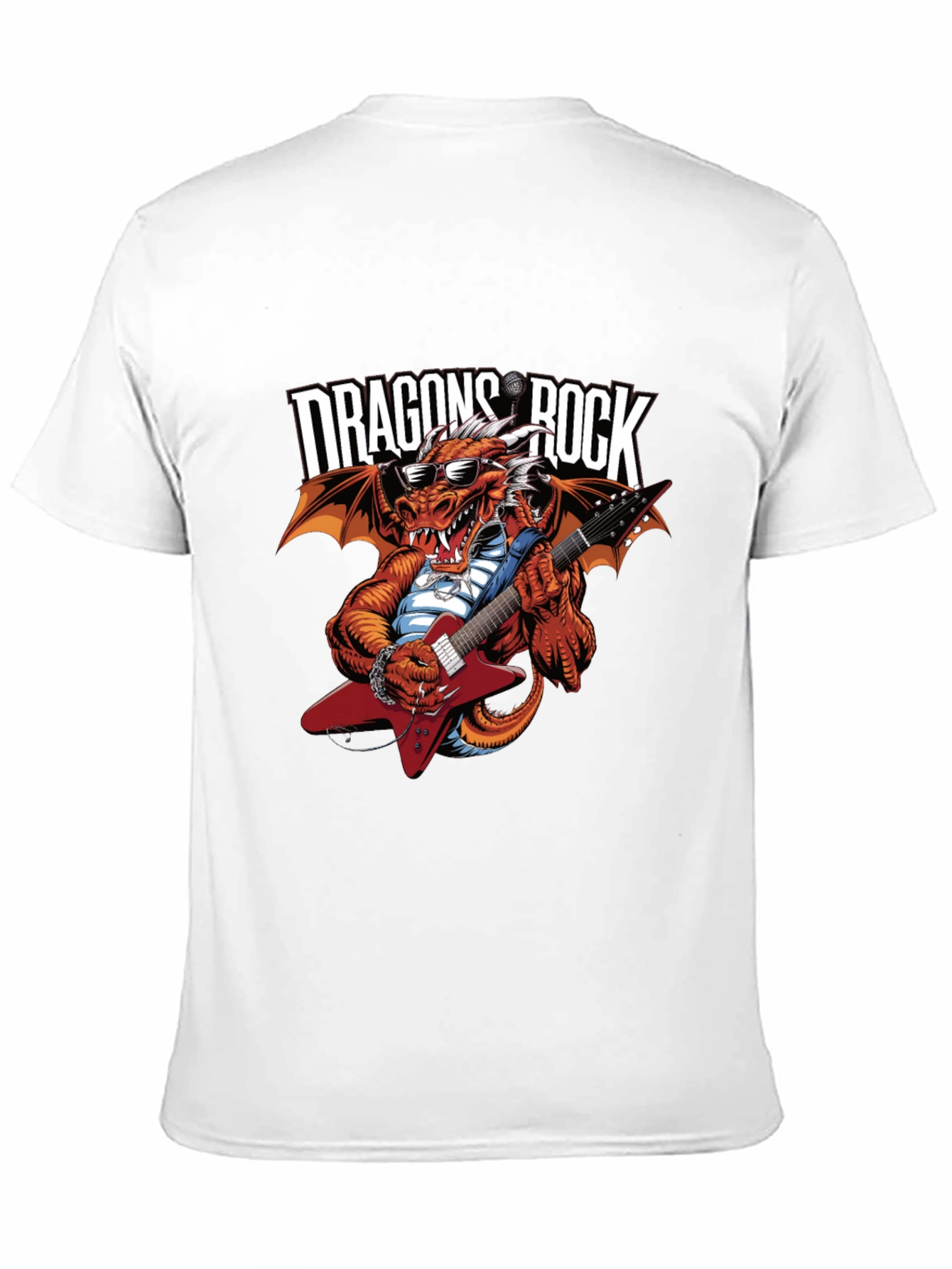 Black Dragon Rocks Graphic Tee - Heavy Metal Concert T-Shirt view 11