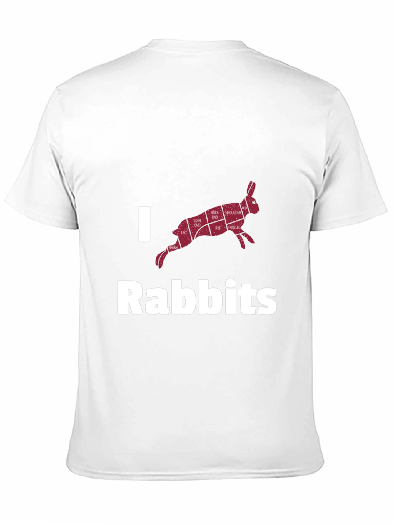 Black I Love Rabbits Butcher Cut T-Shirt view 11