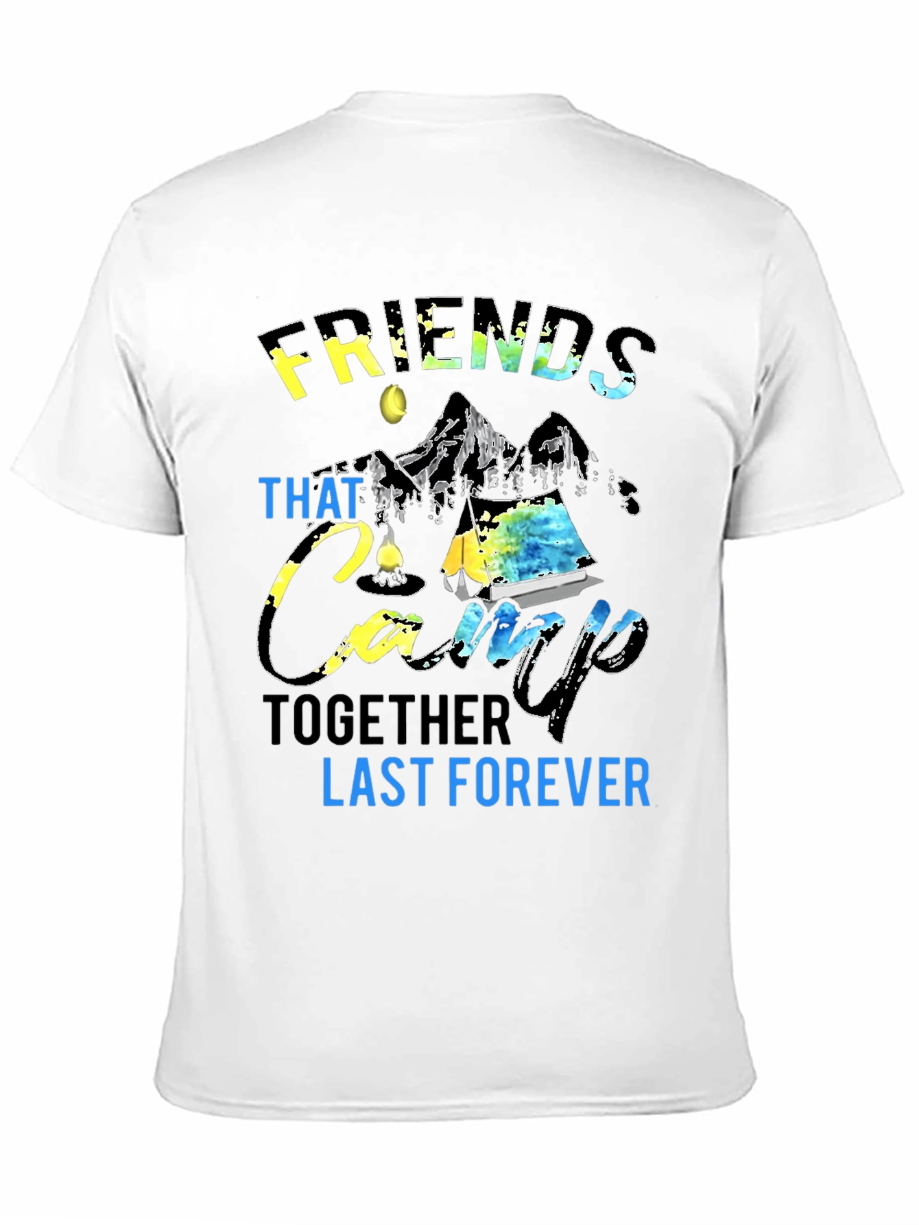 Black Friends That Camp Together Black Graphic T-Shirt view 11