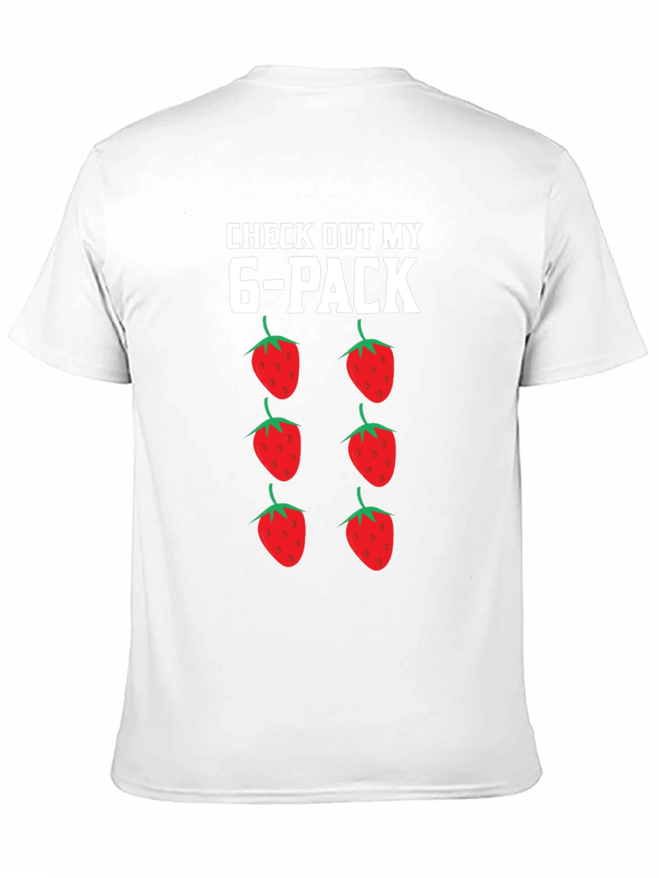 Black Funny Strawberry 6-Pack Graphic T-Shirt view 11