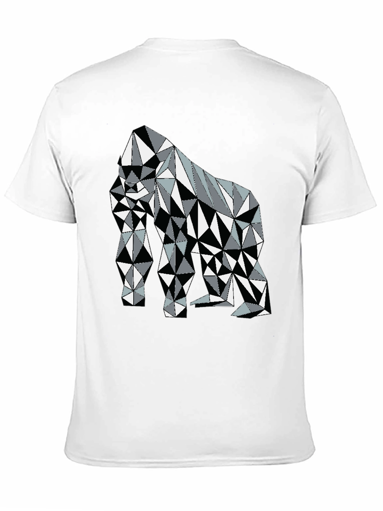 Black Geometric Gorilla Graphic Tee - Modern Animal Print Shirt view 11