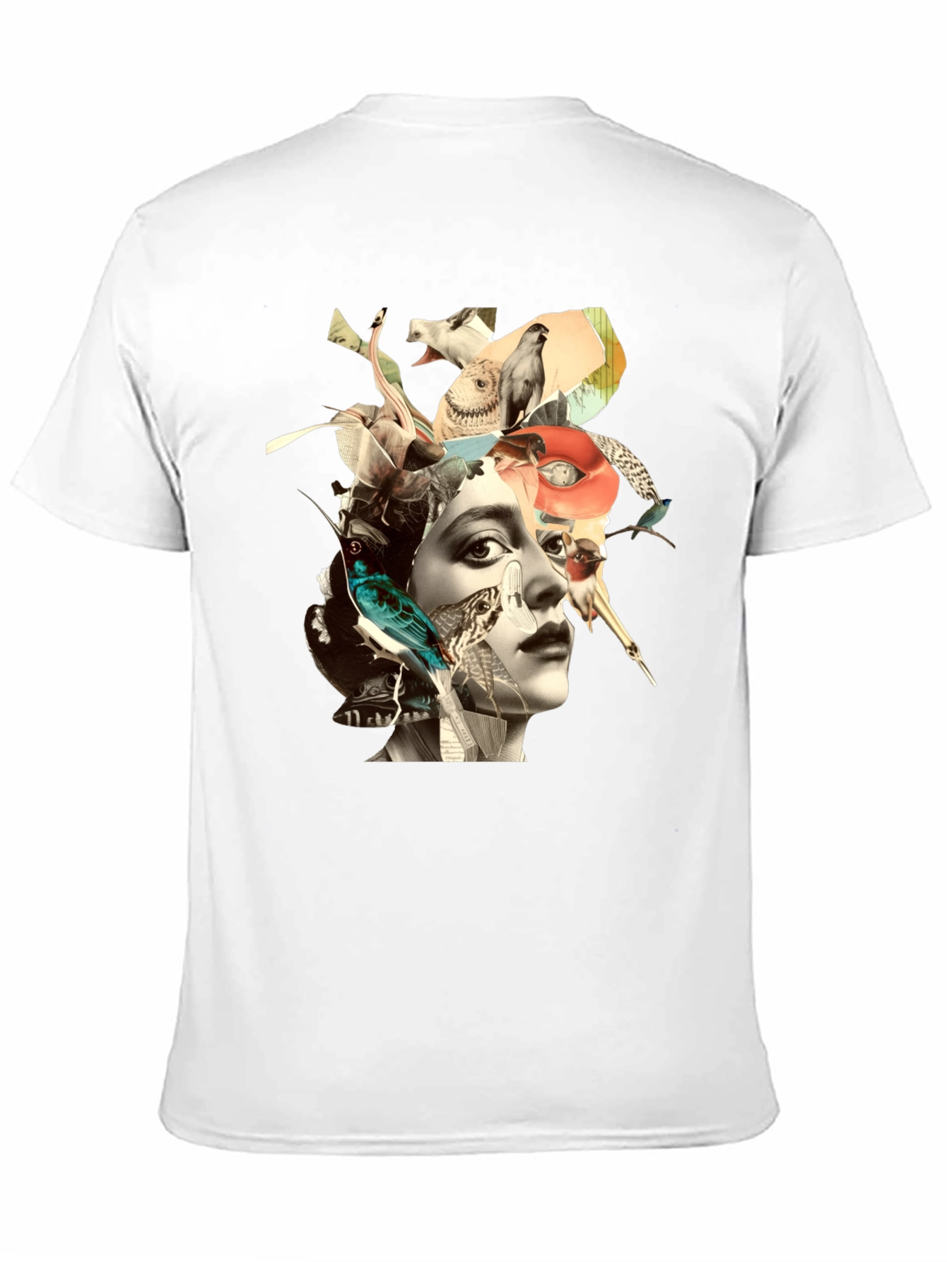 Black Artistic Collage Graphic Tee - Unisex Black T-Shirt view 11