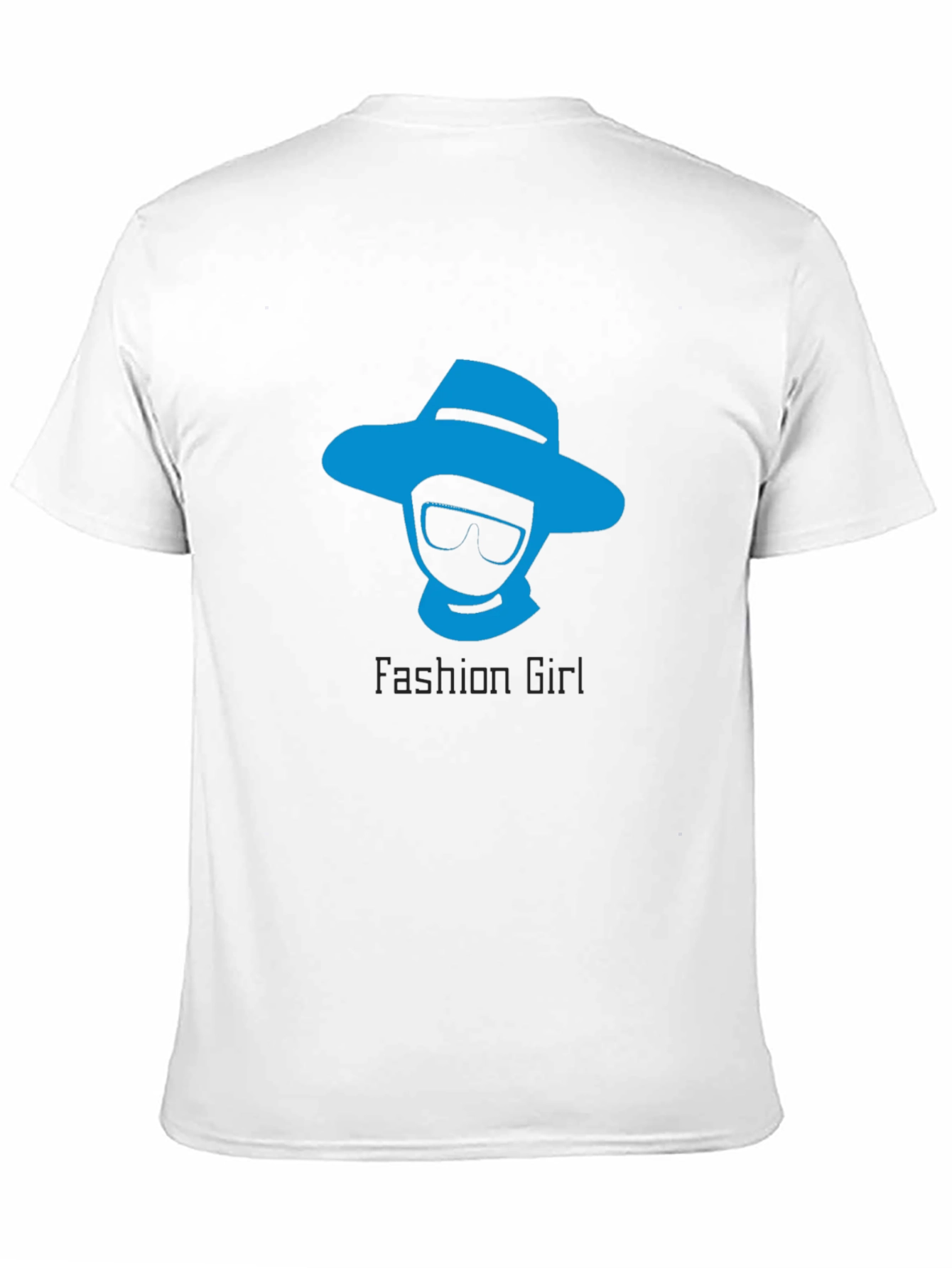 Black Cool Graphic Tee: "Fashion Girl" Design in Blue view 11