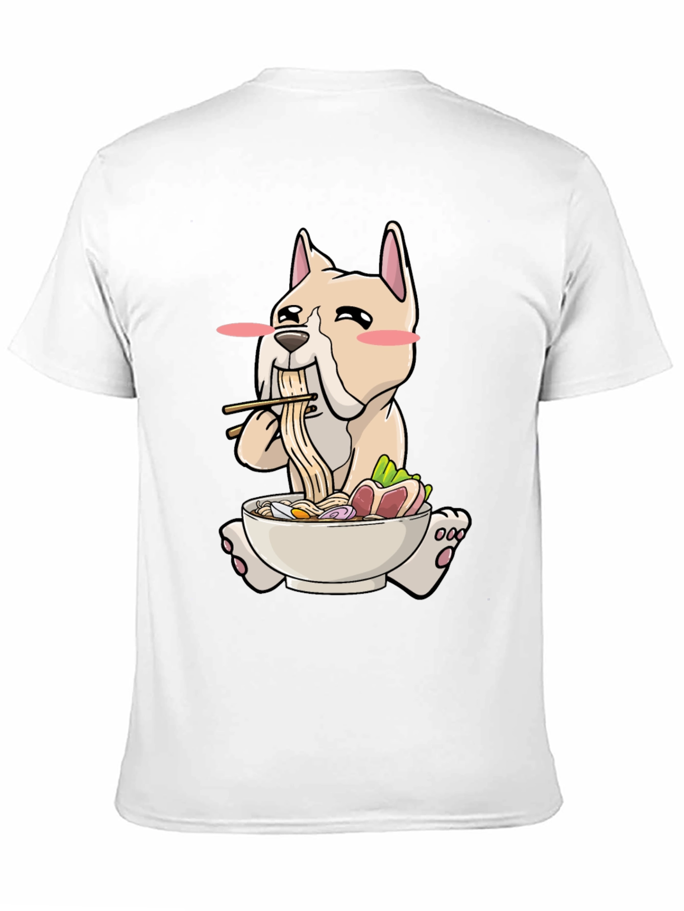 Black Dog Ramen T-Shirt - Cute Cartoon Graphic Tee view 11