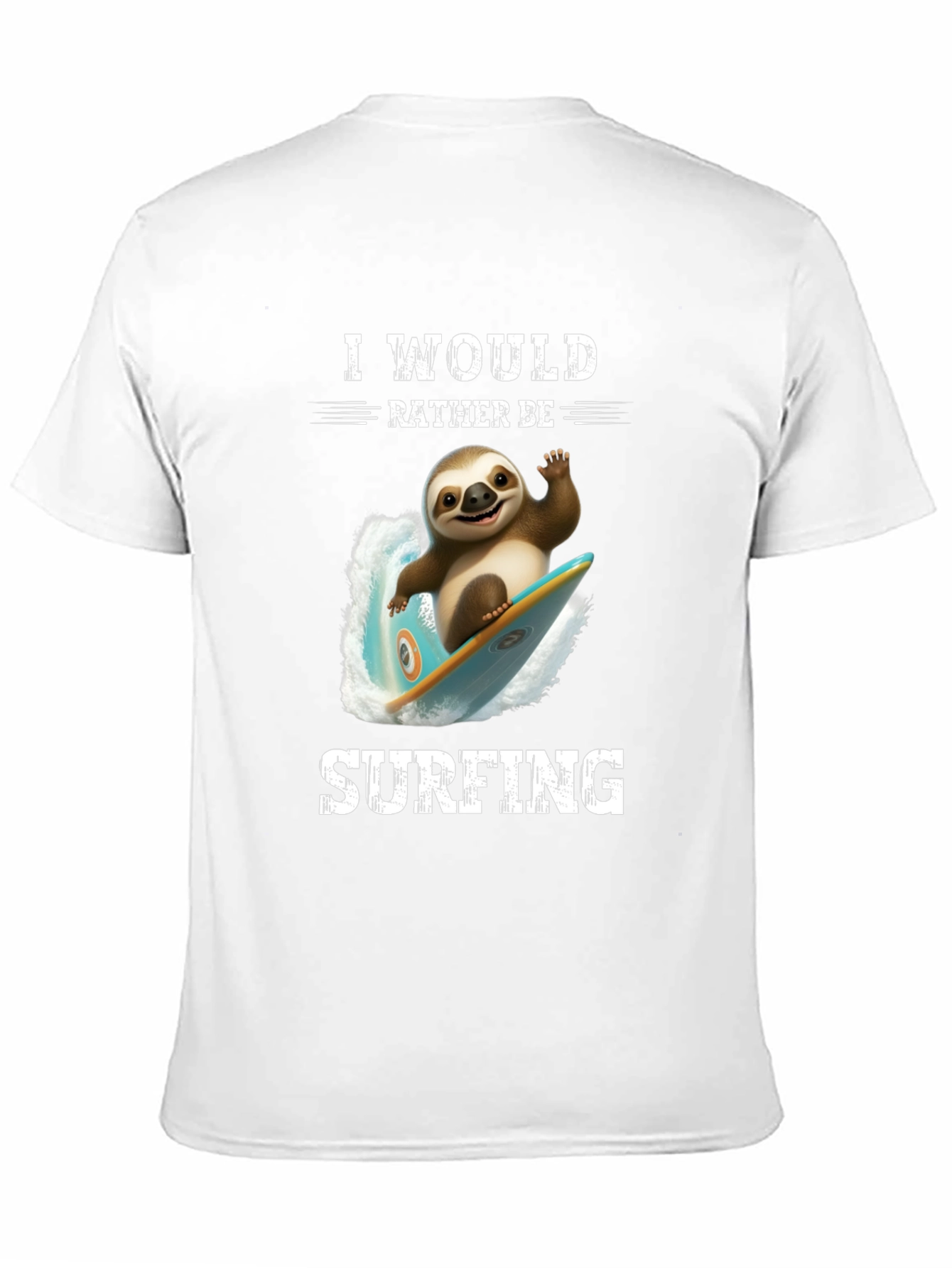 Black Surfing Sloth Graphic T-Shirt - Relaxed Fit view 11
