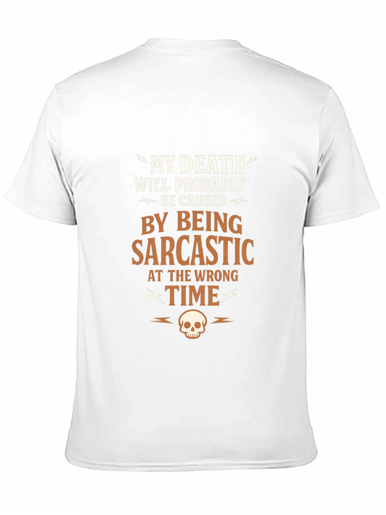 Black Sarcastic Humor Graphic T-Shirt - "My Death" view 11
