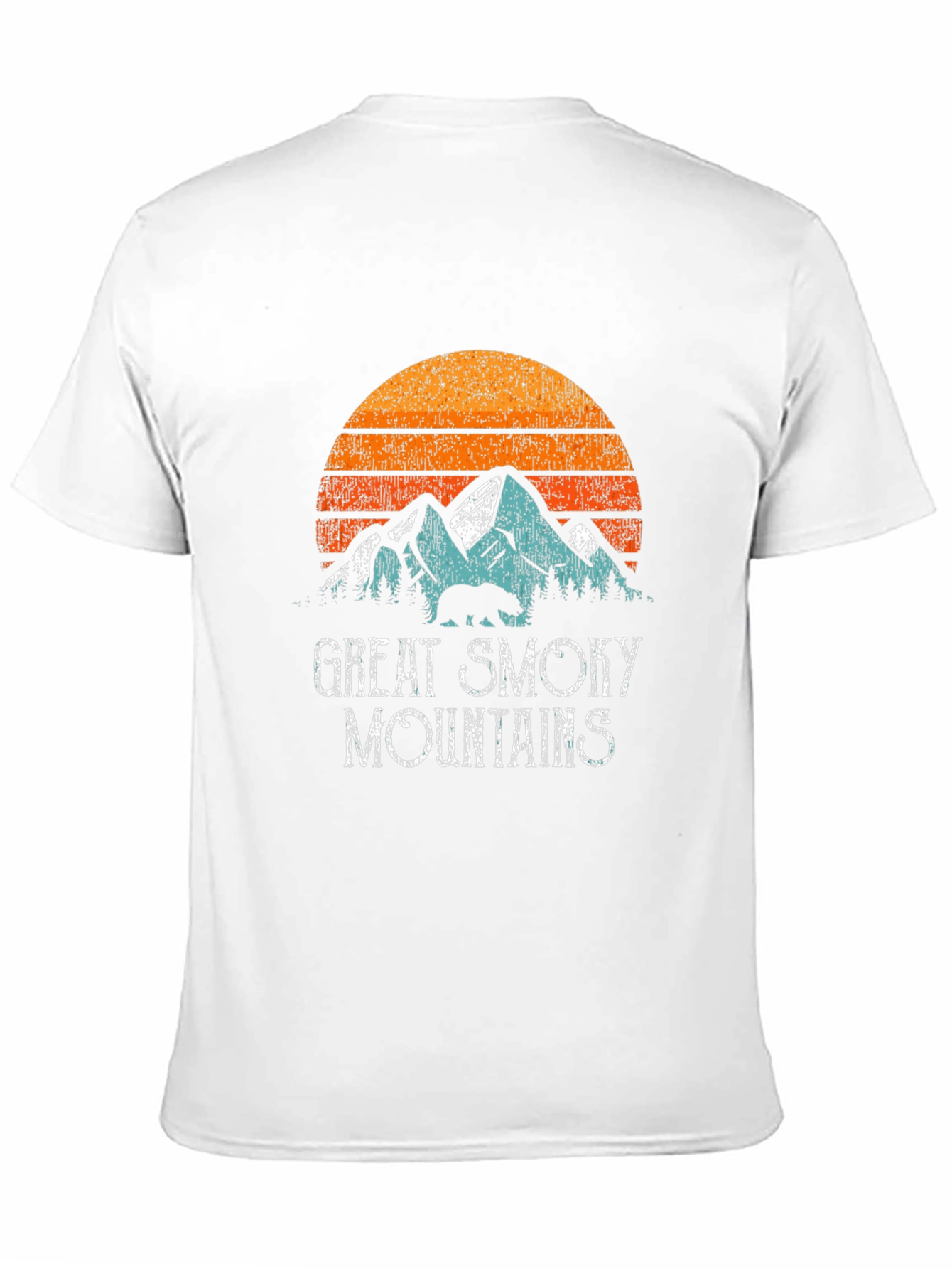 Black Great Smoky Mountains Retro Graphic T-Shirt view 11