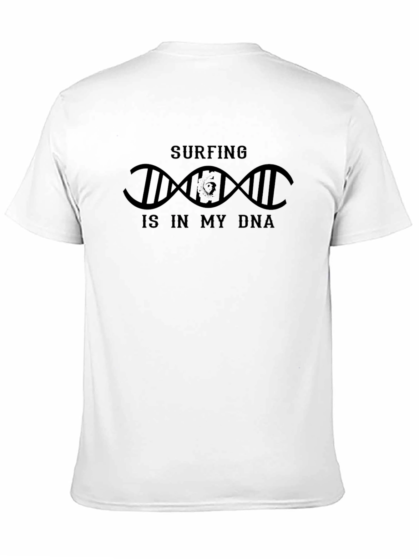 Black Surfing DNA Graphic Tee - Cool Surf Lifestyle Shirt view 11