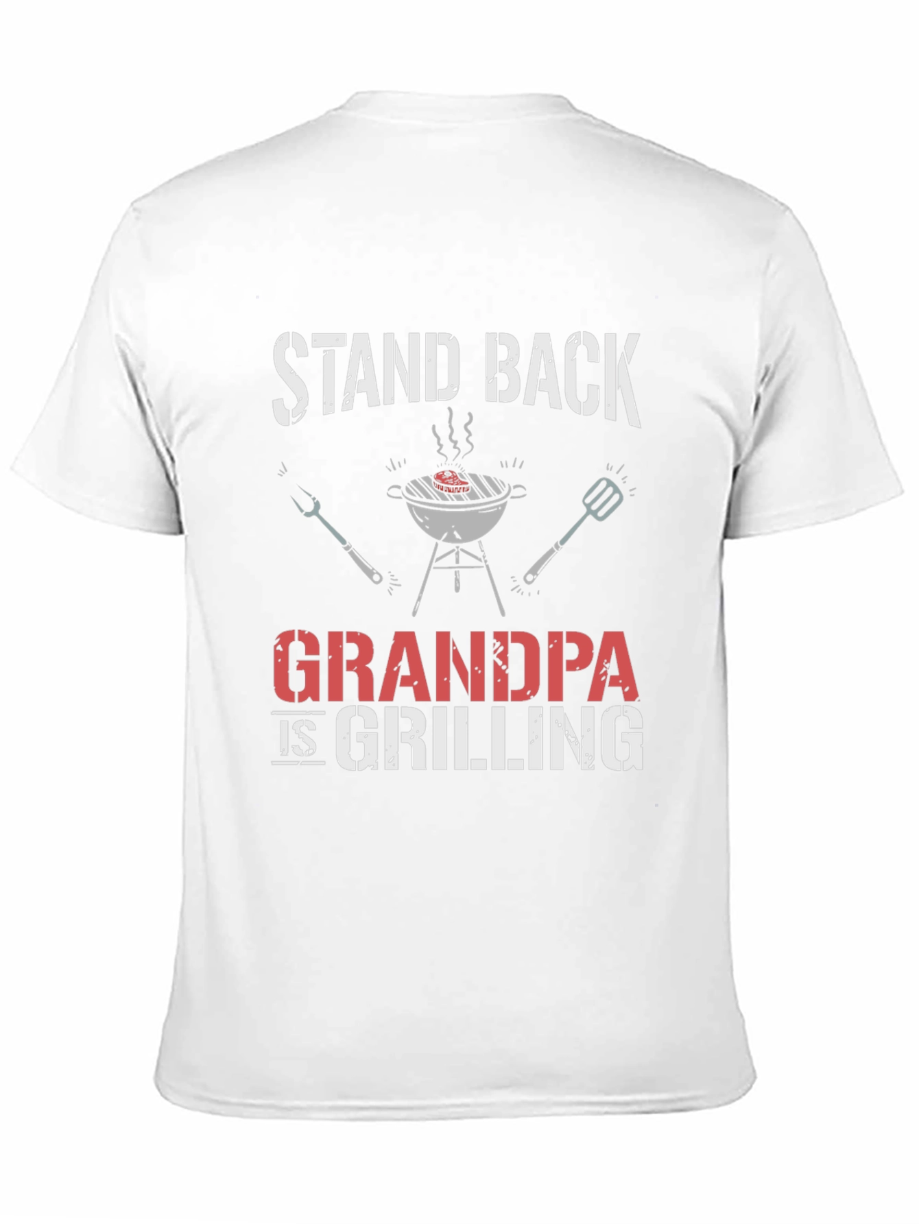 Black Stand Back Grandpa is Grilling T-Shirt view 11