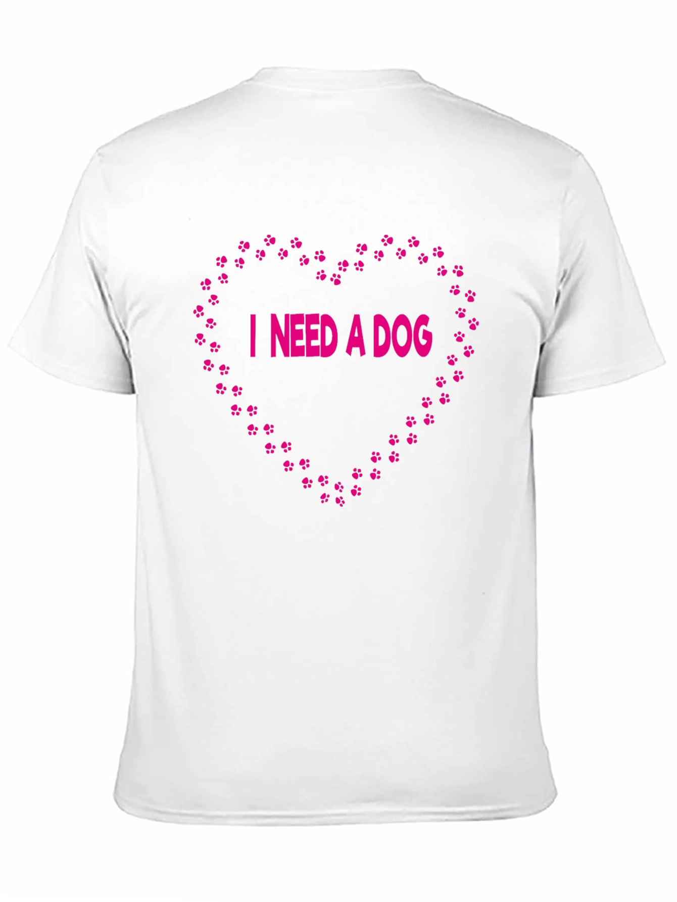 Black I Need a Dog Tee - Heart Paw Print Design, Black view 11