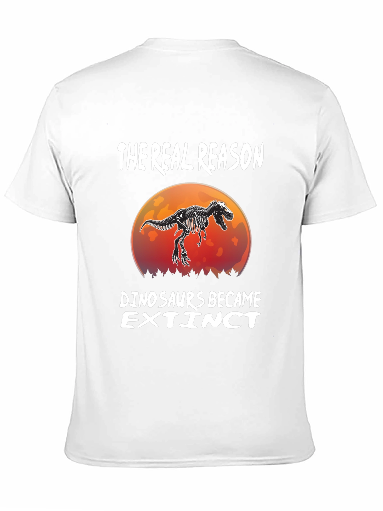 Black Dinosaur Extinction Funny T-Shirt view 11