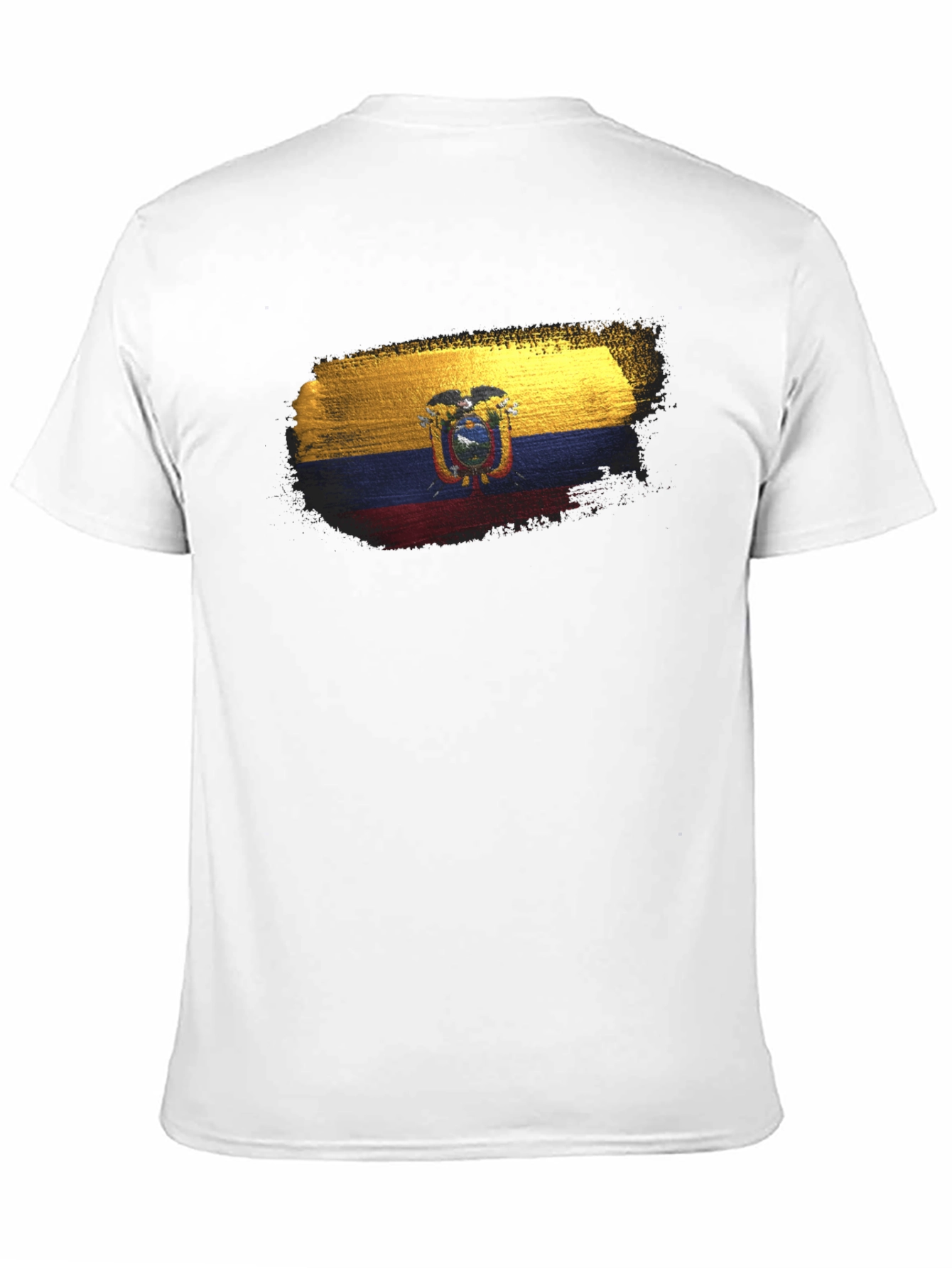 Black Ecuador Flag T-Shirt - Black Crew Neck Tee view 11