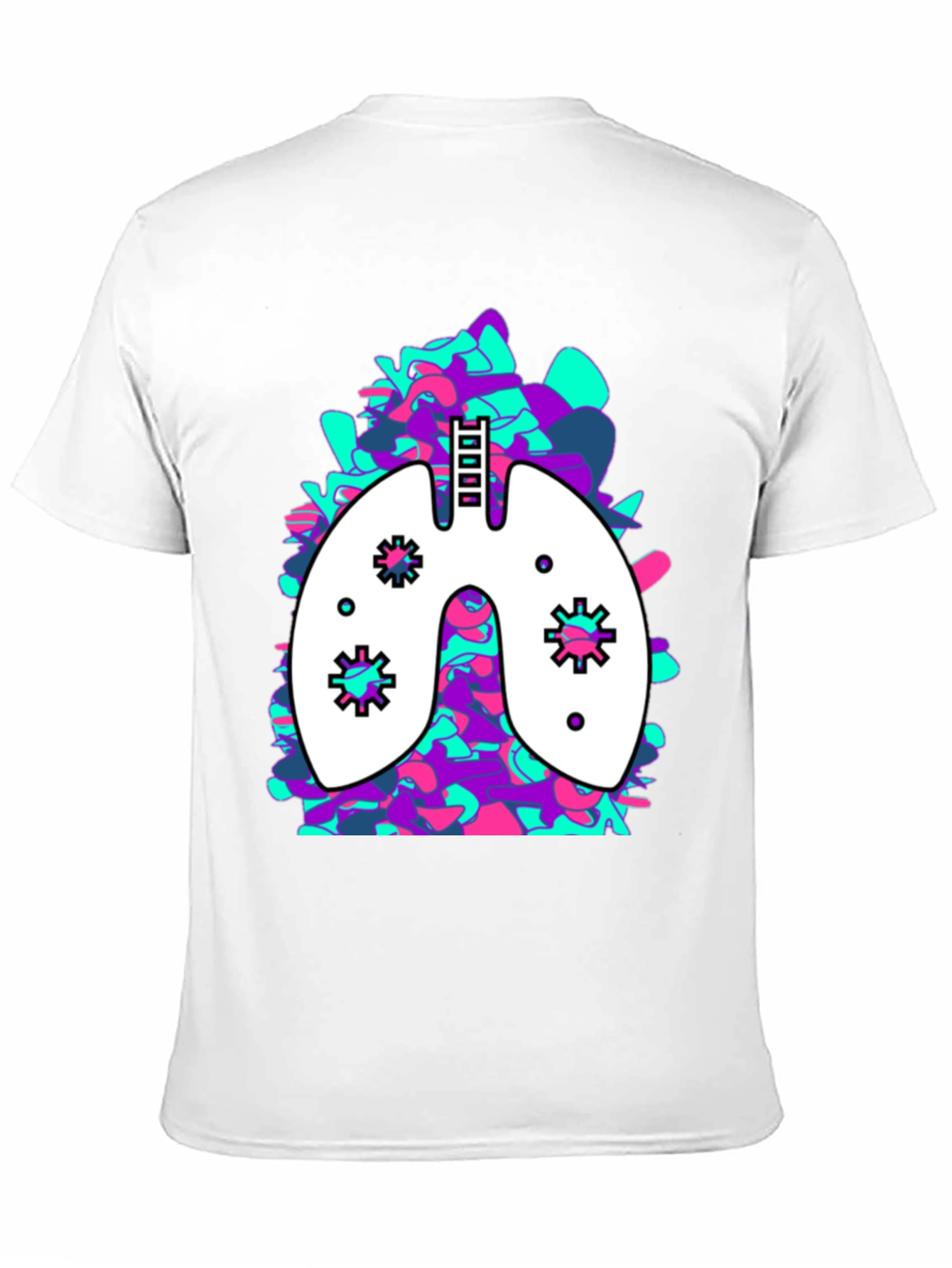 Black Lung Art Black T-Shirt: Abstract Organ Tee view 11