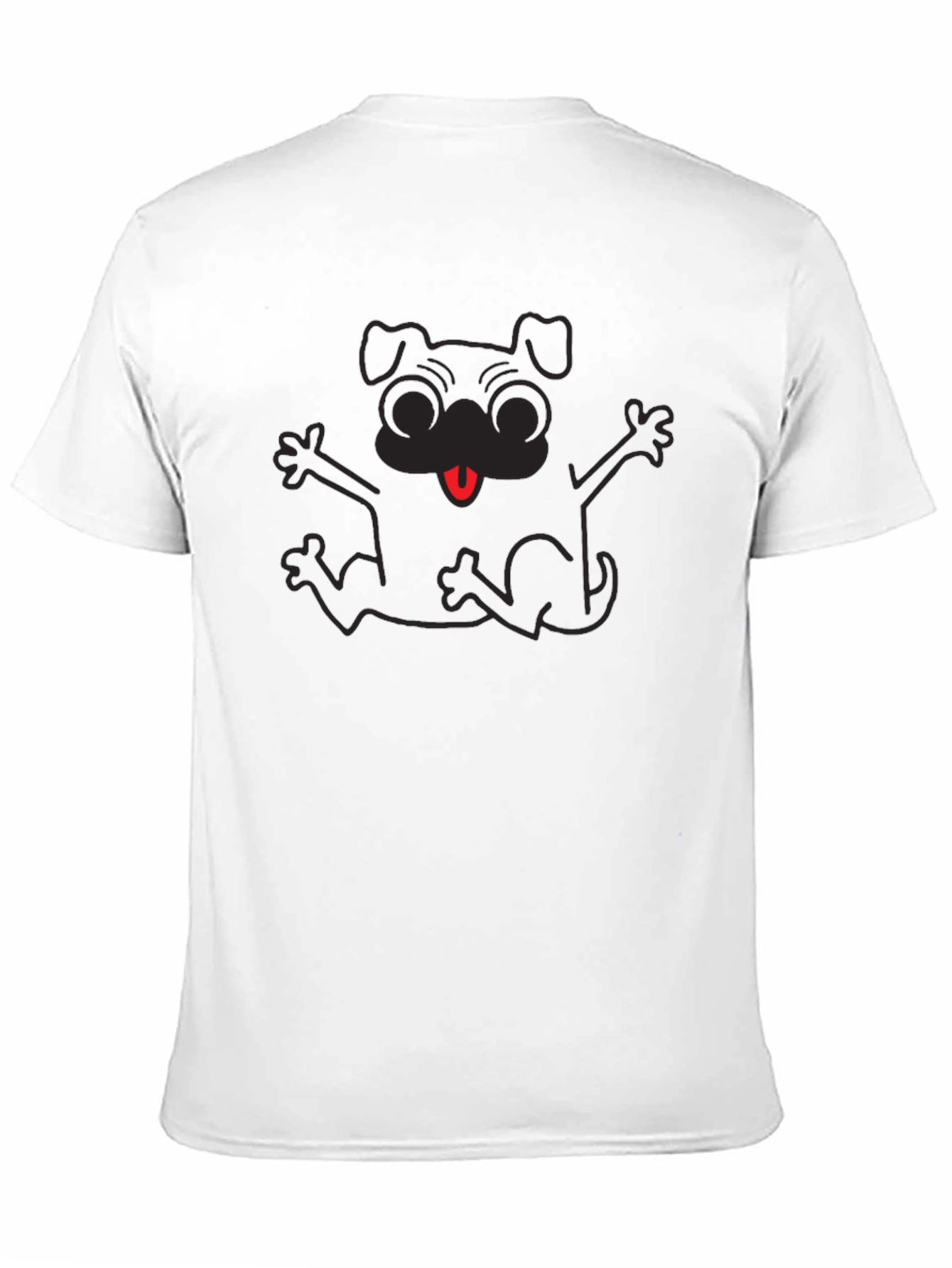 Black Funny Pug Dog Graphic T-Shirt - Black view 11