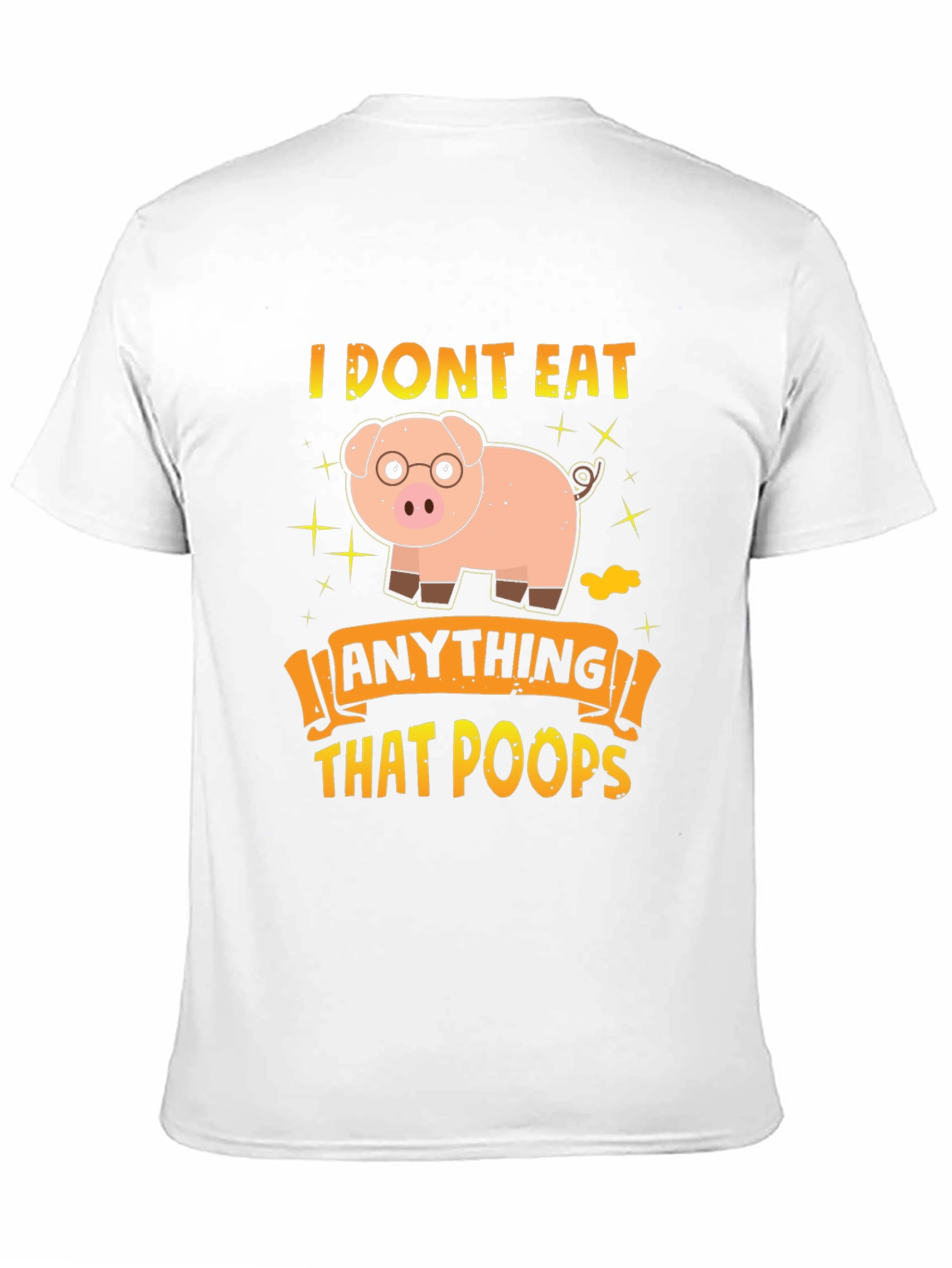 Black Funny Vegan Pig T-Shirt view 11