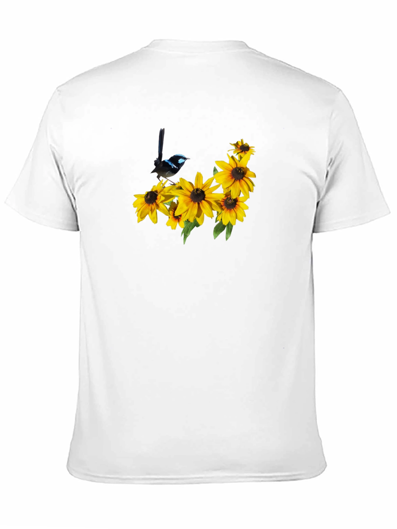 Black Black Tee with Bird and Sunflower Graphic view 11