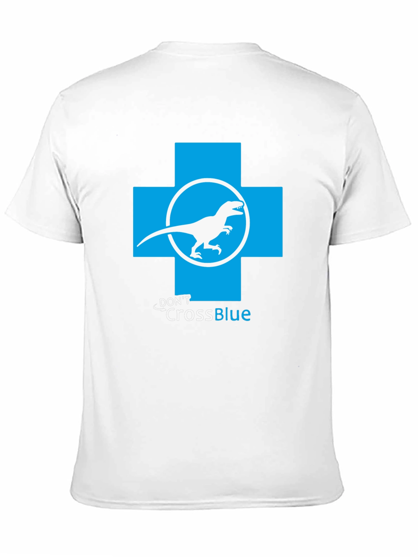 Black Don't Cross Blue T-Shirt - Dino Parody Tee view 11