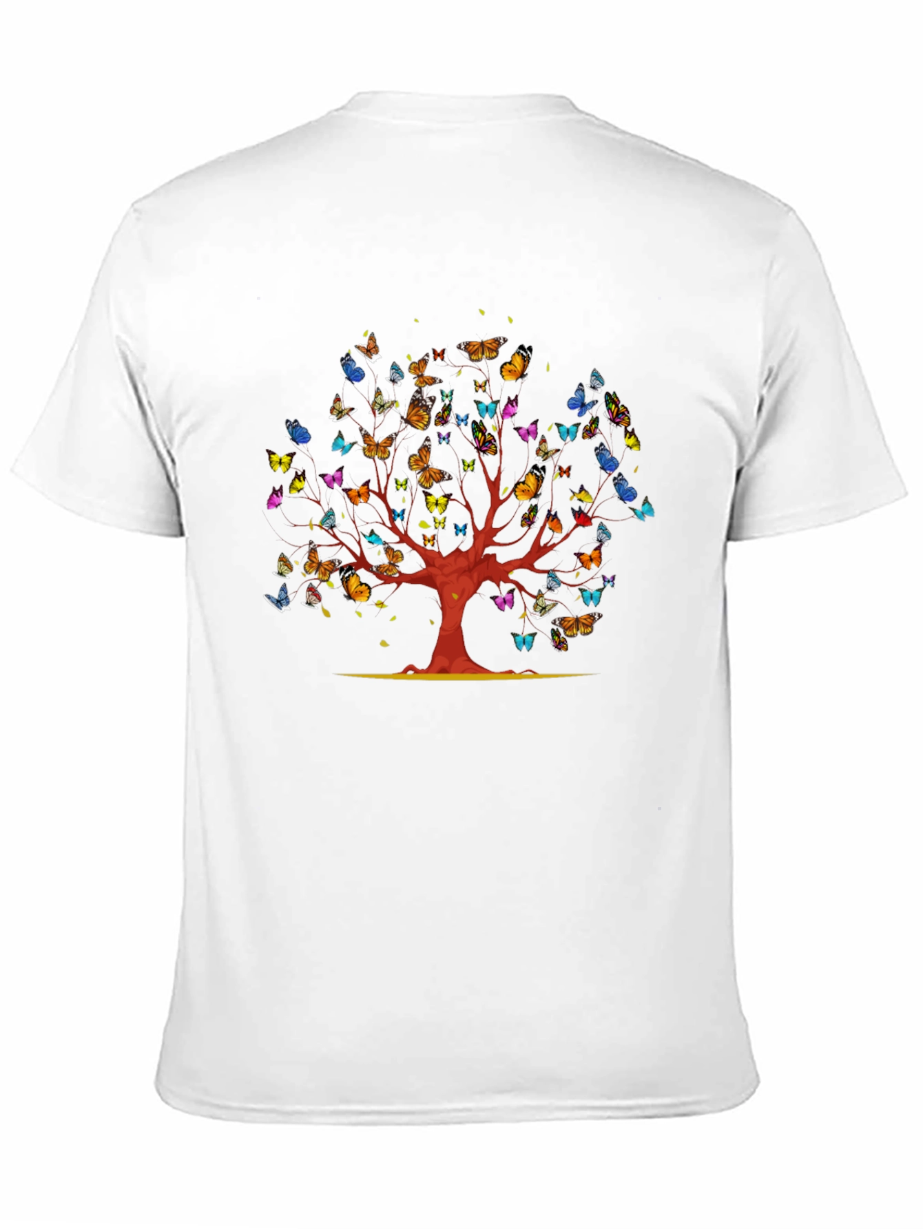 Black Butterfly Tree Graphic Tee - Black Cotton Blend view 11