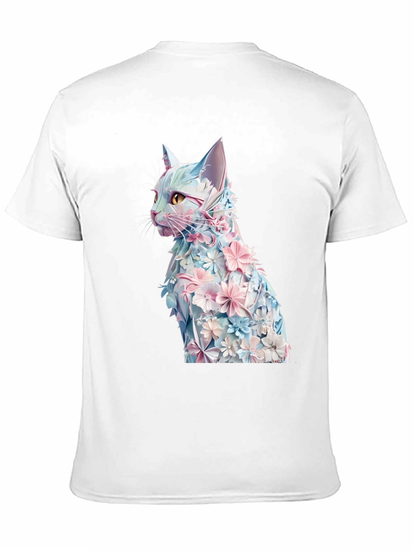 Black Floral Cat Graphic Tee - Stylish Black T-Shirt view 11