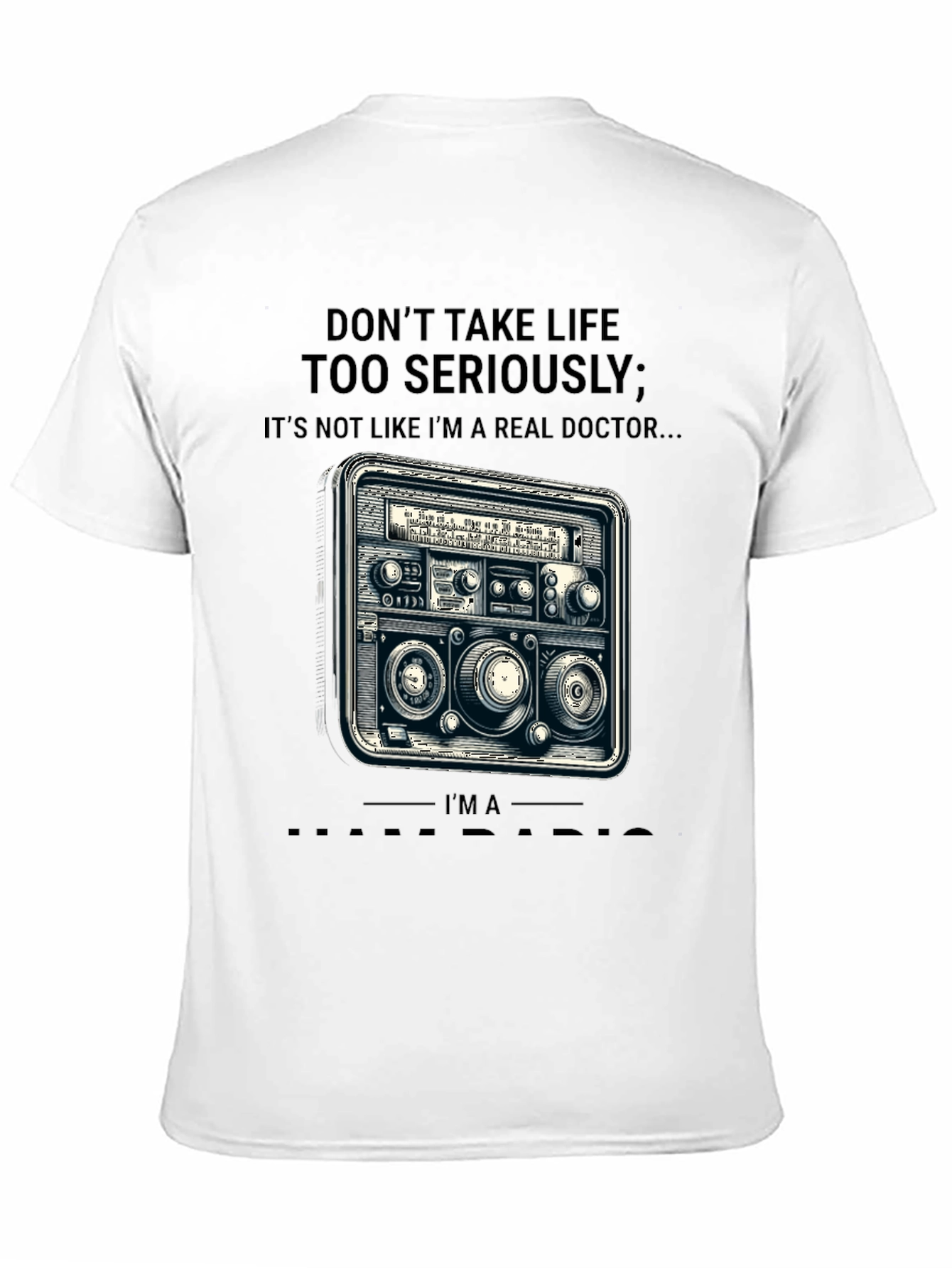 Black Don't Take Life Radio Doctor T-Shirt view 11