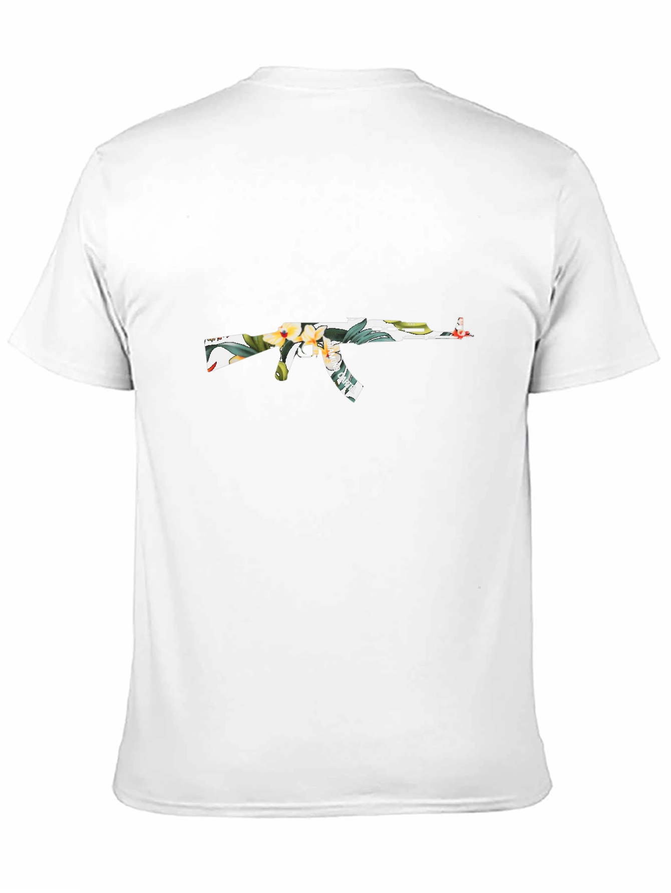 Black Floral AK-47 Graphic T-Shirt - Black view 11