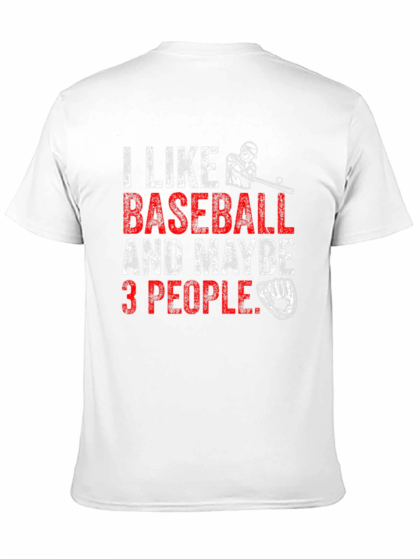 Black I Like Baseball & Maybe 3 People Black T-Shirt view 11