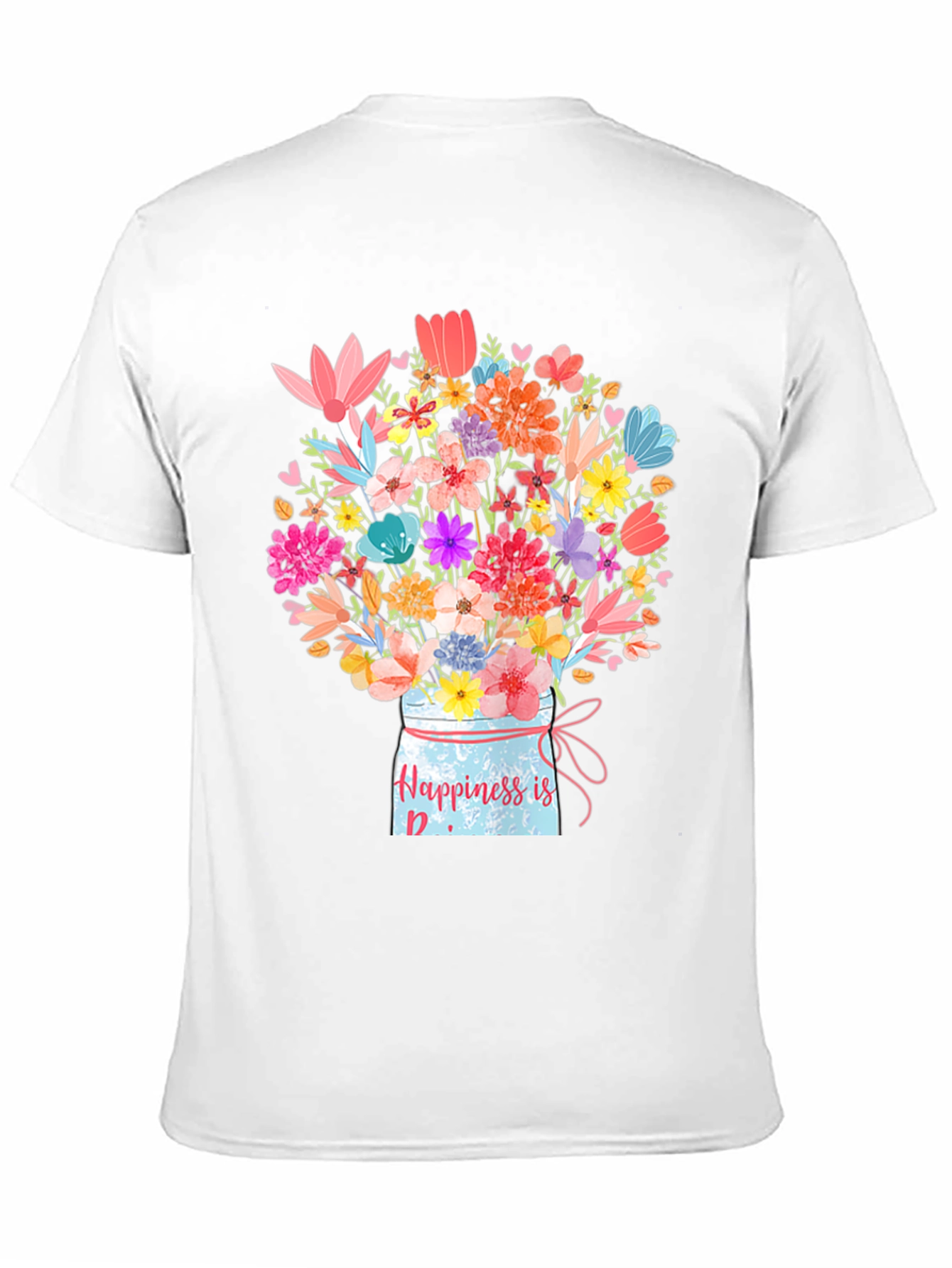 Black Floral Happiness Jar T-Shirt view 11