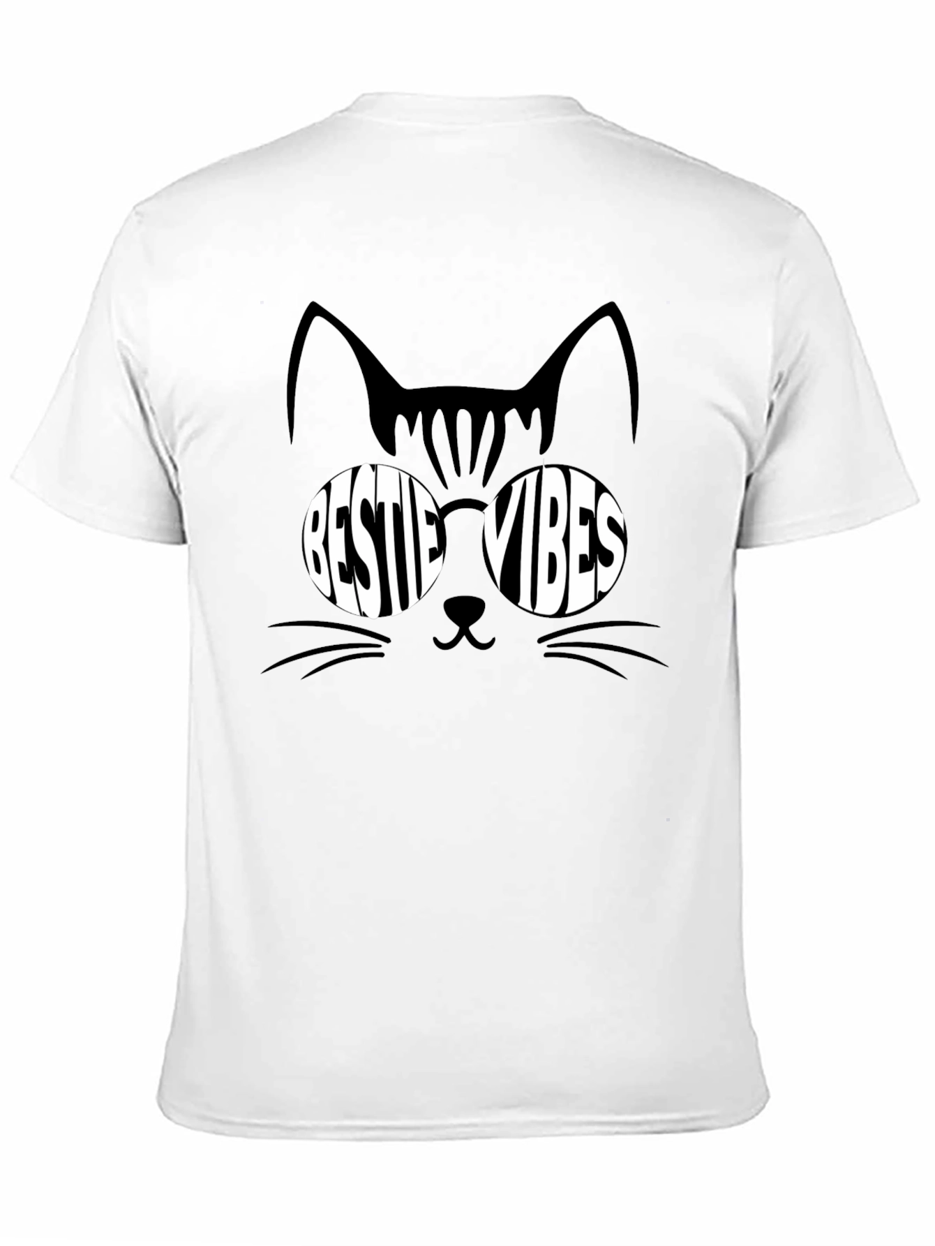 Black Cool Cat Bestie Vibes Black T-Shirt view 11