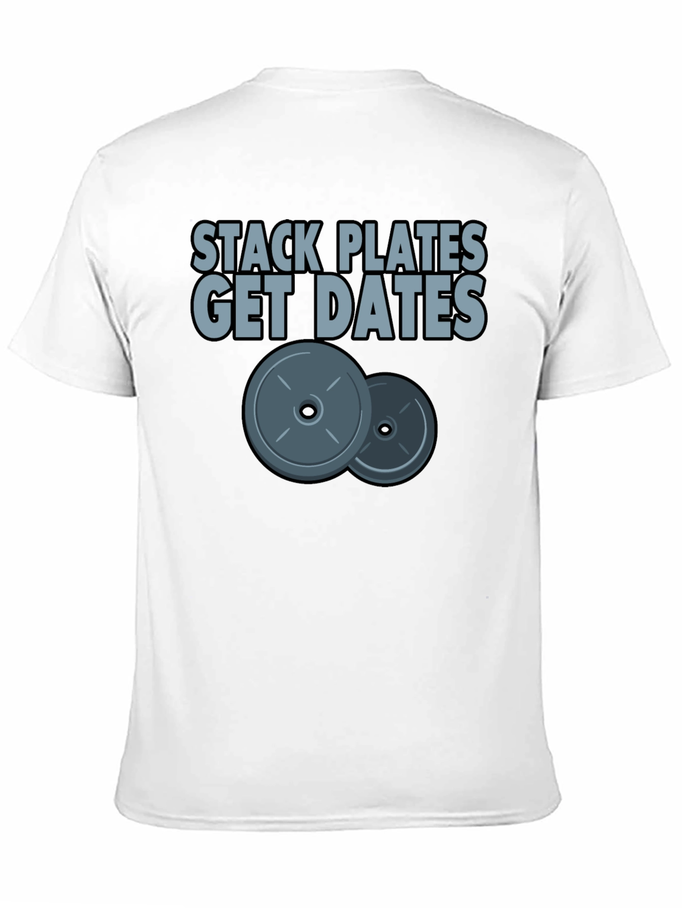 Black Stack Plates Get Dates Black Graphic T-Shirt Gym Workout view 11