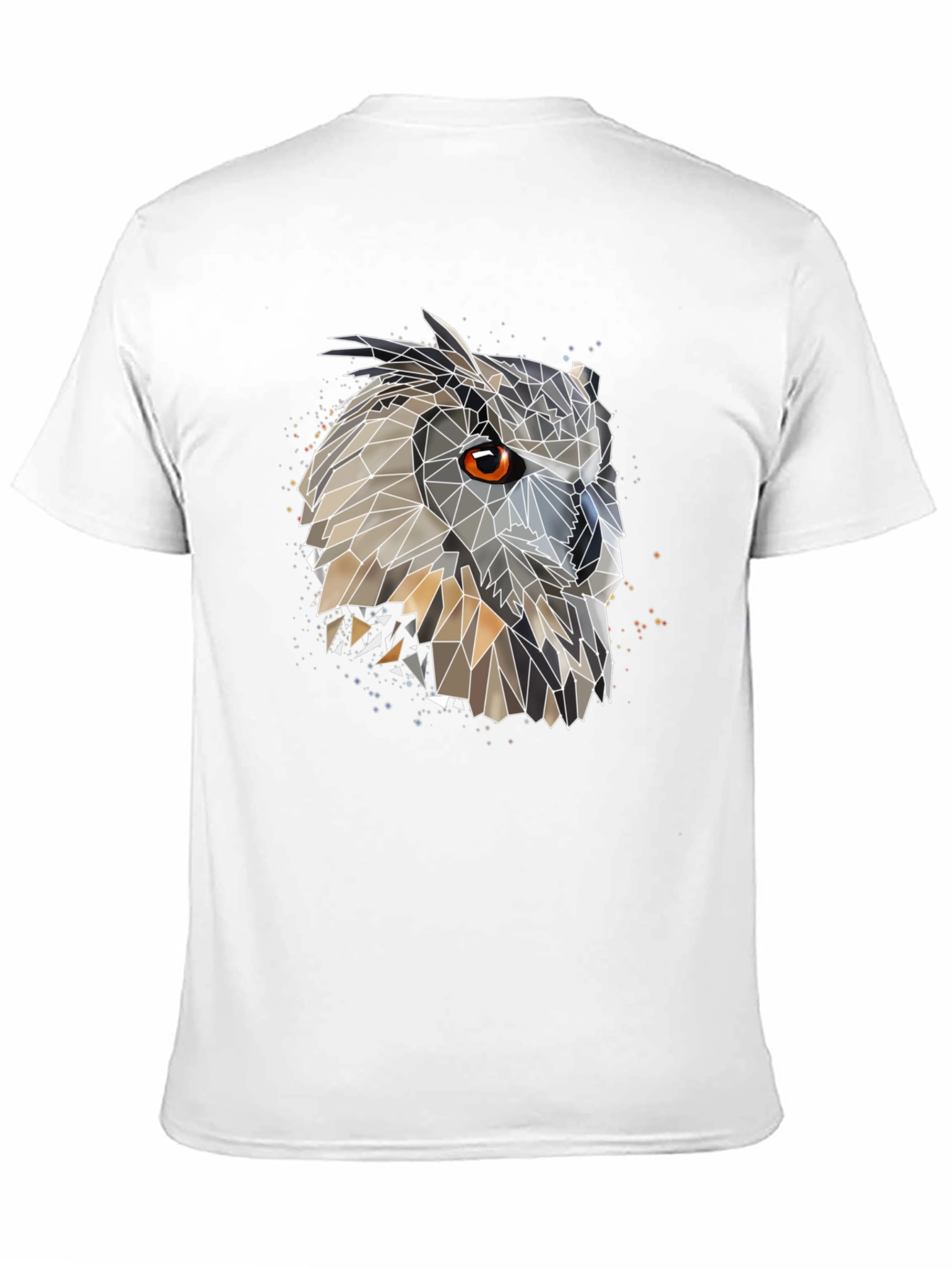 Black Geometric Owl Graphic Black T-Shirt view 11