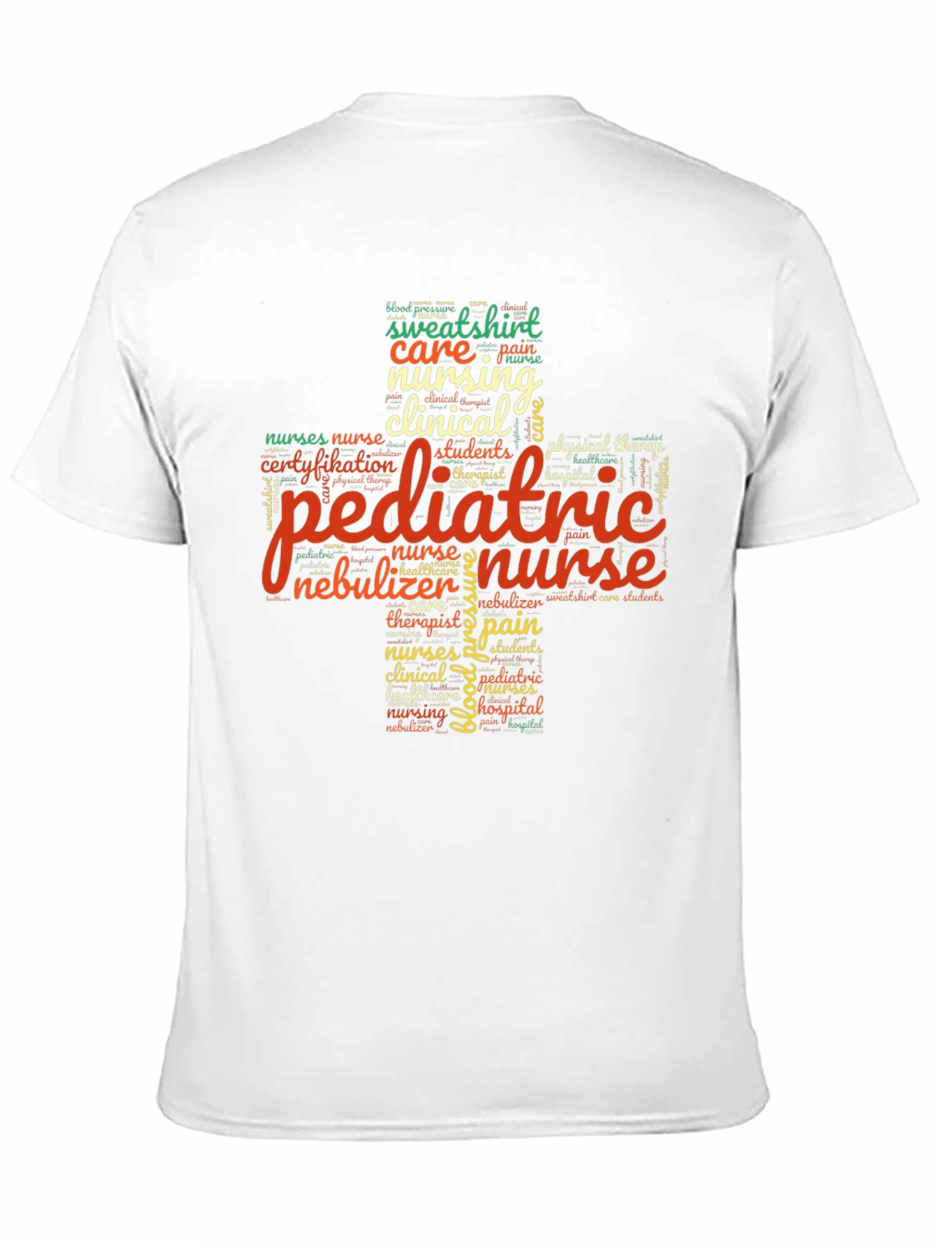 Black Pediatric Nurse Word Art T-Shirt - Unisex view 11