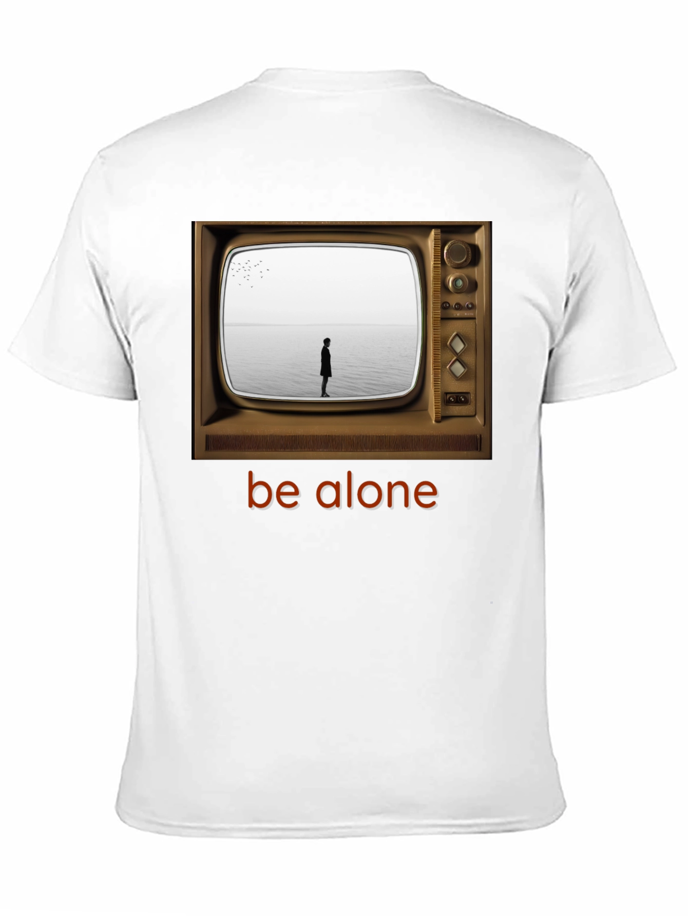 Black Retro TV Graphic Tee - Be Alone Comfort Fit view 11