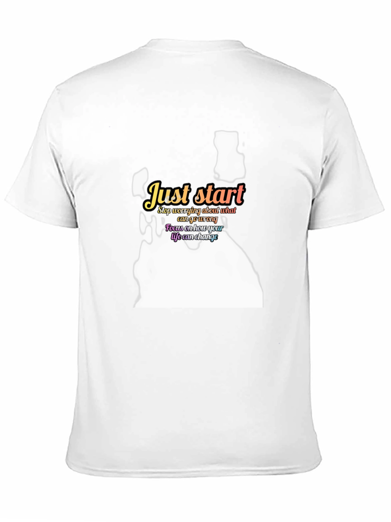 Black Just Start Motivational Black T-Shirt view 11