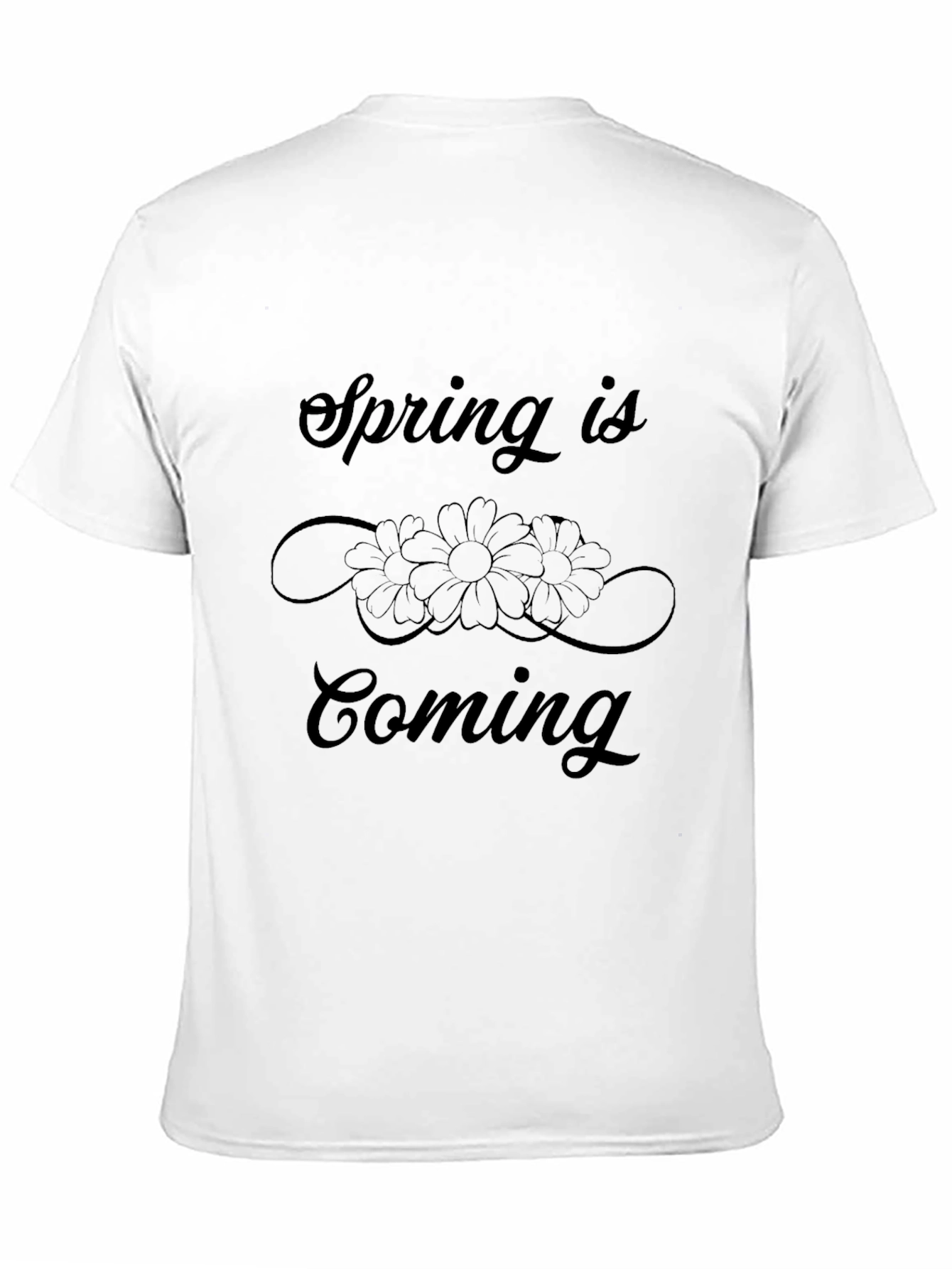 Black Spring is Coming T-Shirt, Floral Design view 11