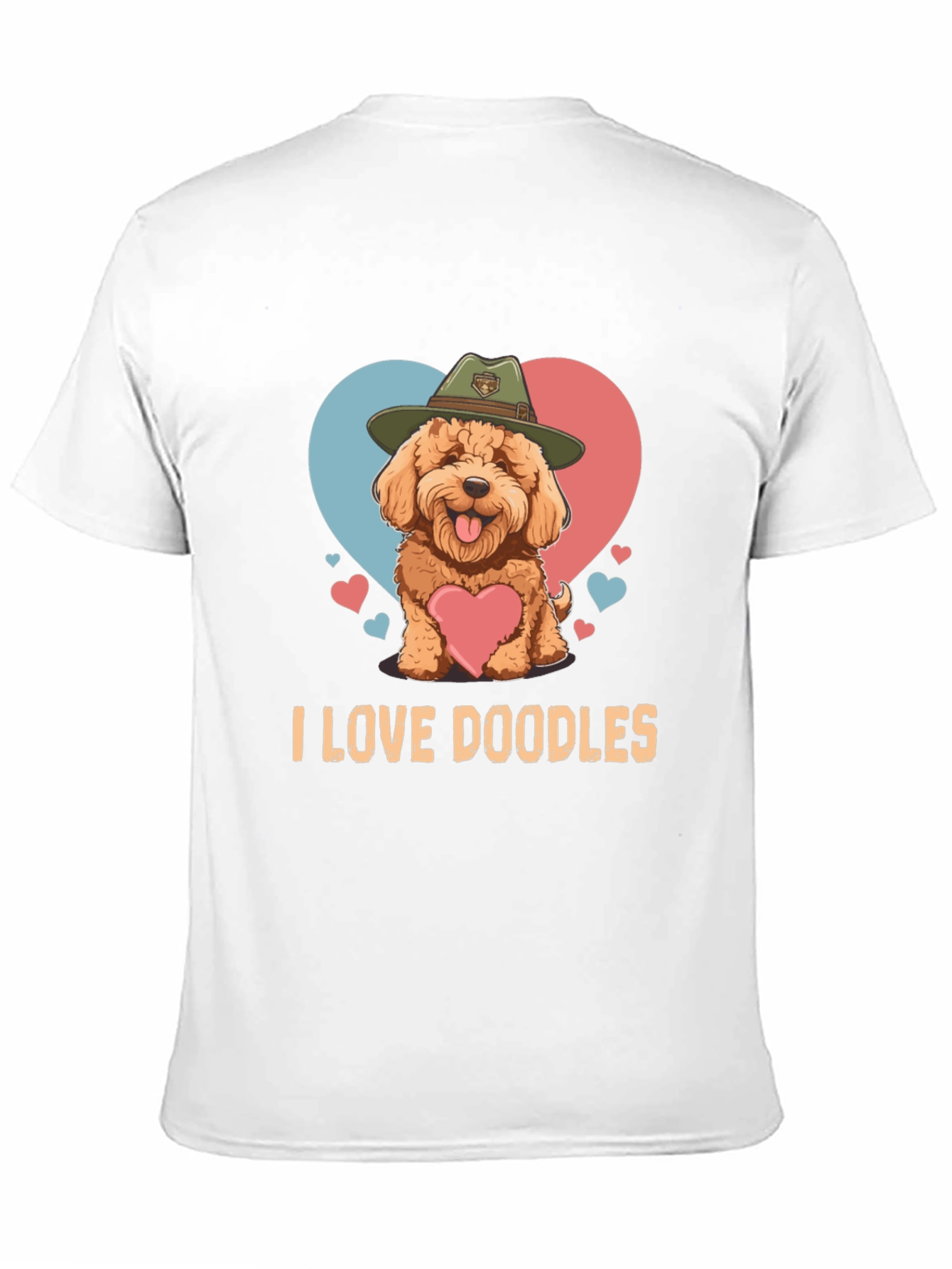 Black I Love Doodles T-Shirt - Cute Dog Design view 11