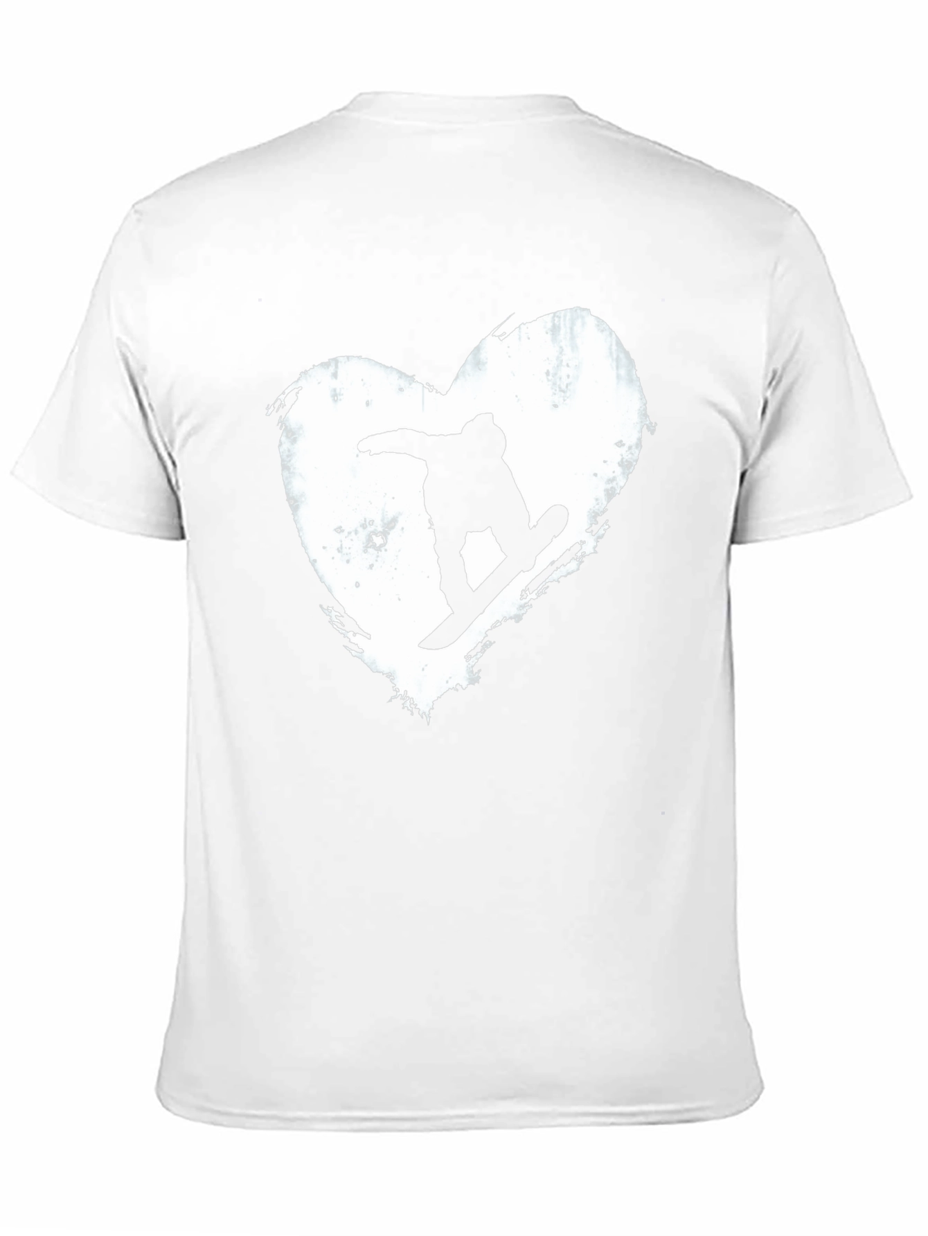 Black Snowboard Heart Graphic T-Shirt - Black Cotton Blend Tee view 11