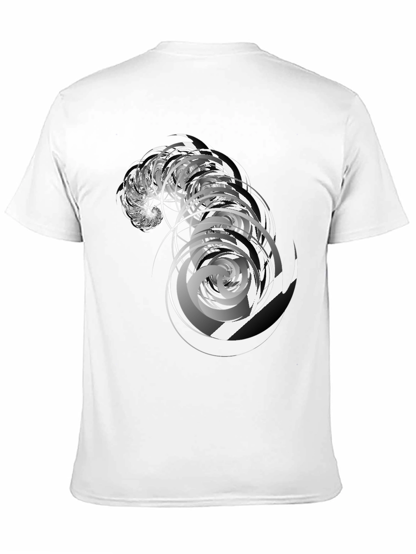 Black Abstract Swirl Graphic Black T-Shirt view 11