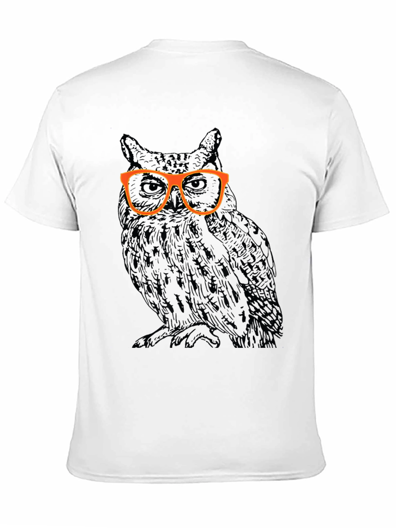 Black Cool Owl with Glasses Graphic T-Shirt view 11