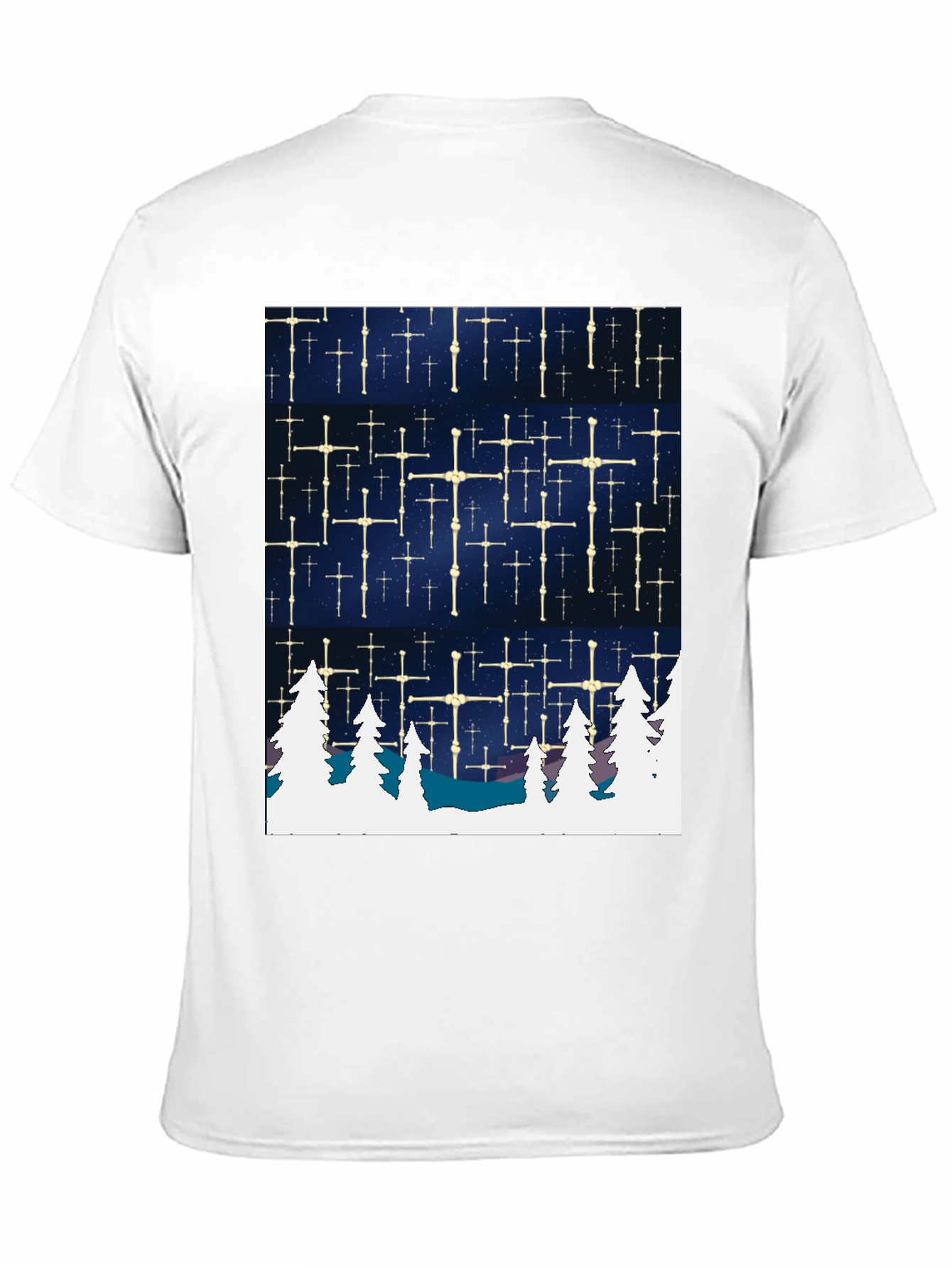 Black Winter Stars Tee - Unique Graphic T-Shirt view 11