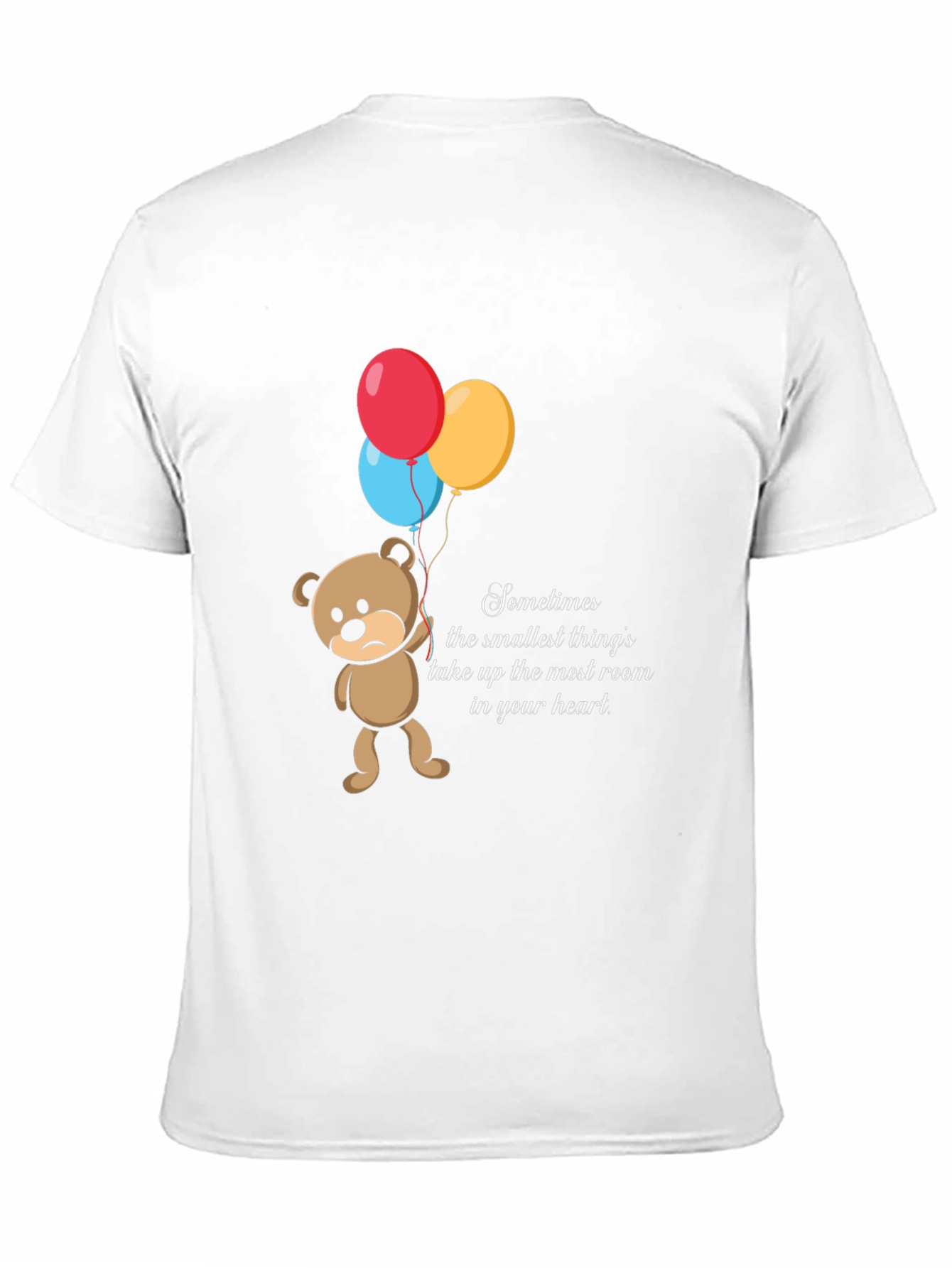 Black Sad Bear Balloons Graphic T-Shirt view 11