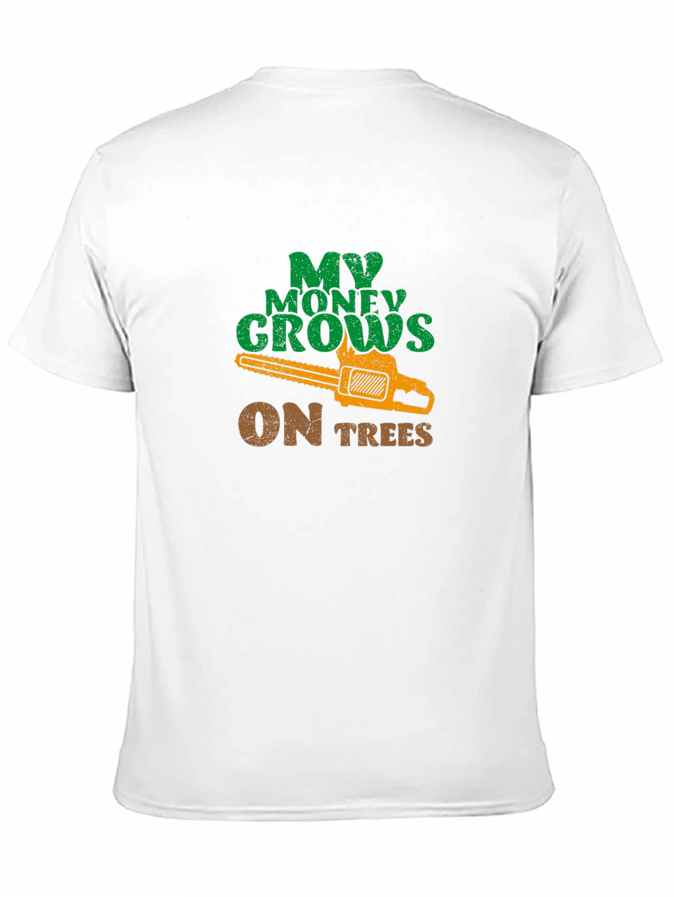 Black My Money Grows on Trees Chainsaw T-Shirt view 11