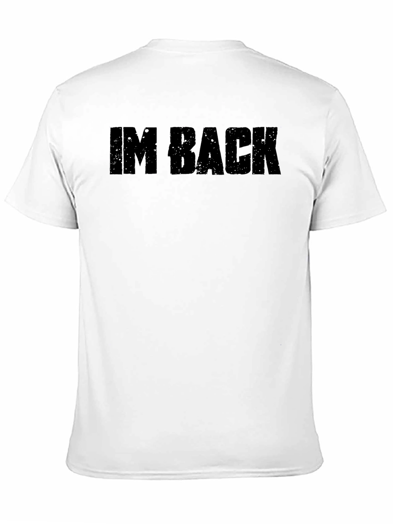 Black Men's "I'm Back" Graphic Tee - Black Crew Neck T-Shirt view 11