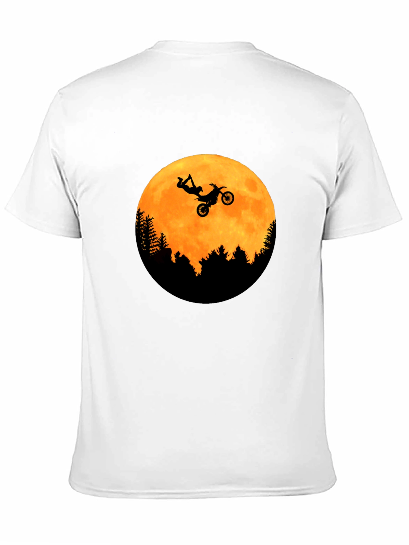 Black Dirt Bike Moon Graphic Tee - Black Cotton T-Shirt view 11