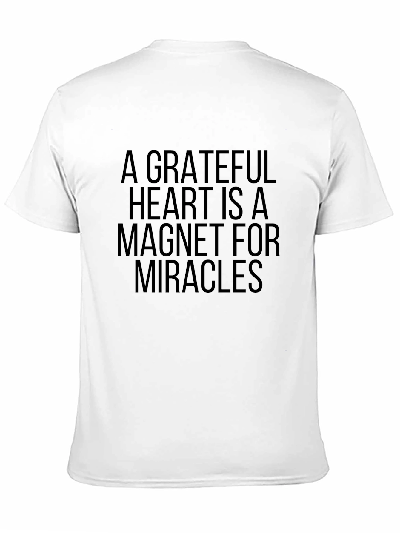 Black Grateful Heart T-Shirt: Magnet for Miracles Black Tee view 11