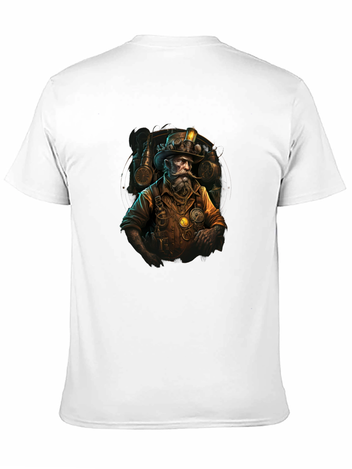 Black Steampunk Inventor Graphic Tee - Men's Black T-Shirt view 11