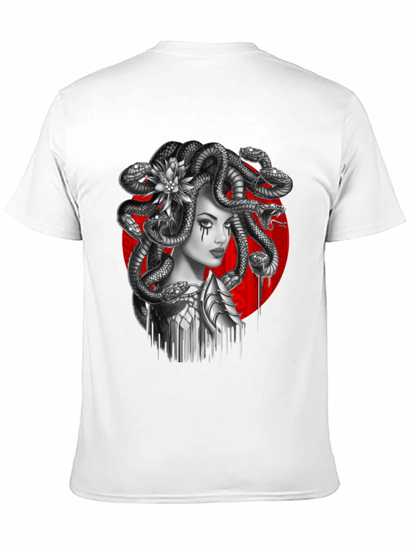 Black Medusa Graphic Tee - Mythical Serpent Head T-Shirt view 11