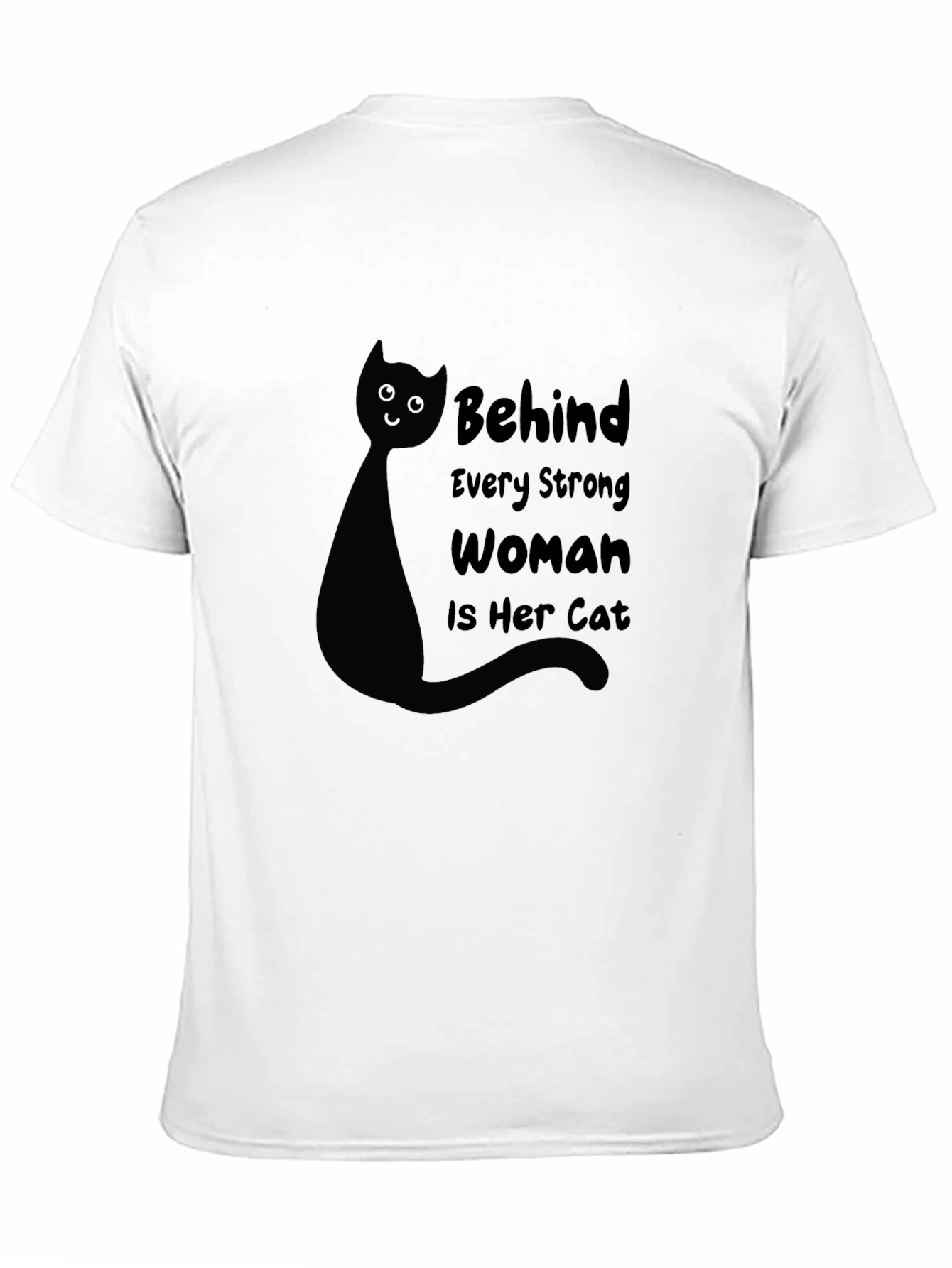 Black Behind Every Strong Woman is Her Cat T-Shirt view 11